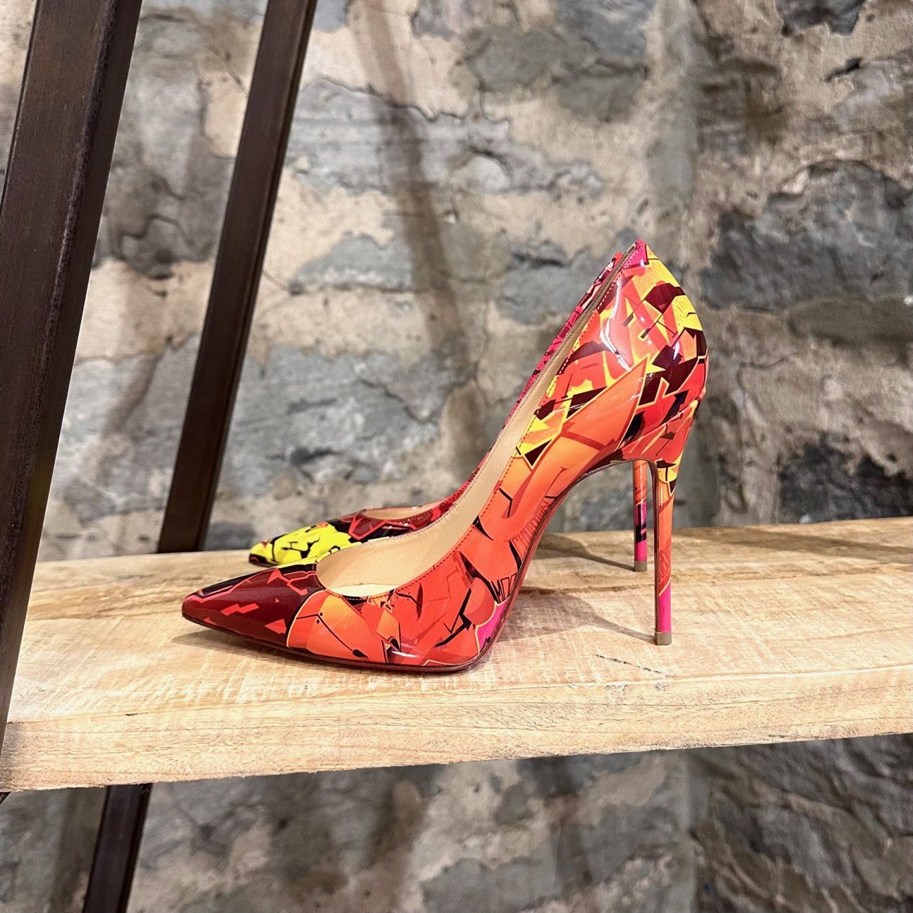 Christian Louboutin Christian Louboutin Orange Patent Metrograf So Kate Pumps Size US 7 / IT 37 - 7 Thumbnail