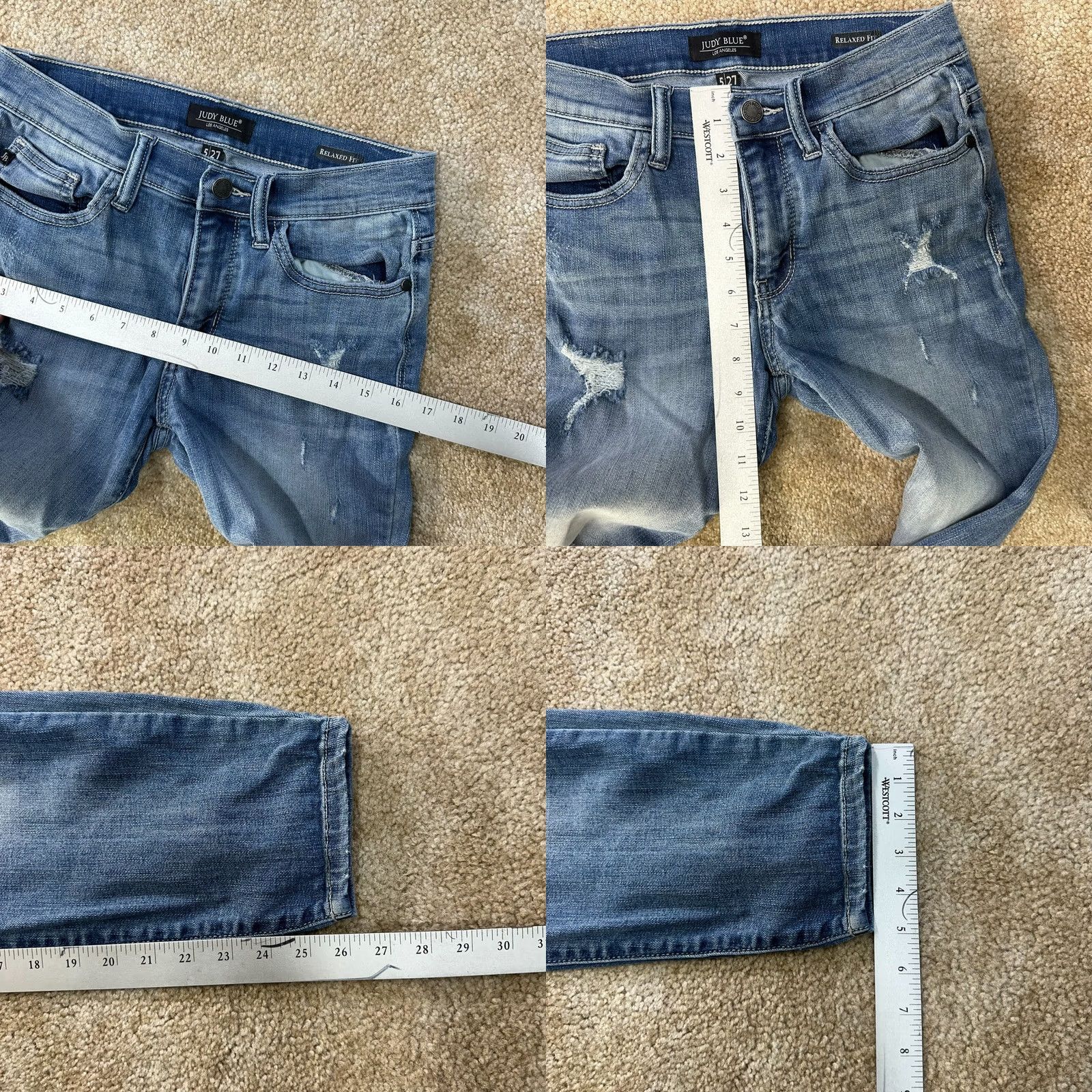 Denime Judy Blue Jeans Women's 5/27 Relaxed Fit High-Rise Denim Blue Stretch 5-Pocket Inseam 26" Cotton Blend Skinny Rise High-Type - XS? Size 27" / US 4 / IT 40 - 8 Thumbnail