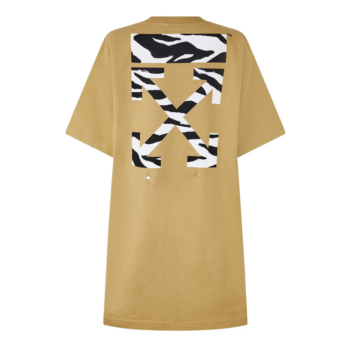 Off-White o1g2r1mq0125 T-Shirt Dress in Brown Size XL / US 12-14 / IT 48-50 - 2 Thumbnail