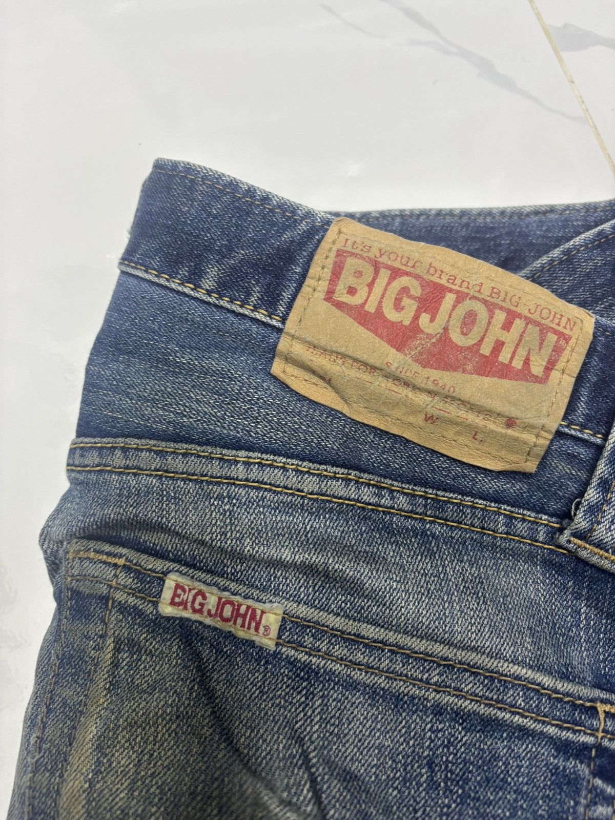Big John × Japanese Brand × Jean VINTAGE BIG JOHN MADE IN JAPAN DISTRESSED DENIM JEANS Size US 30 / EU 46 - 11 Thumbnail
