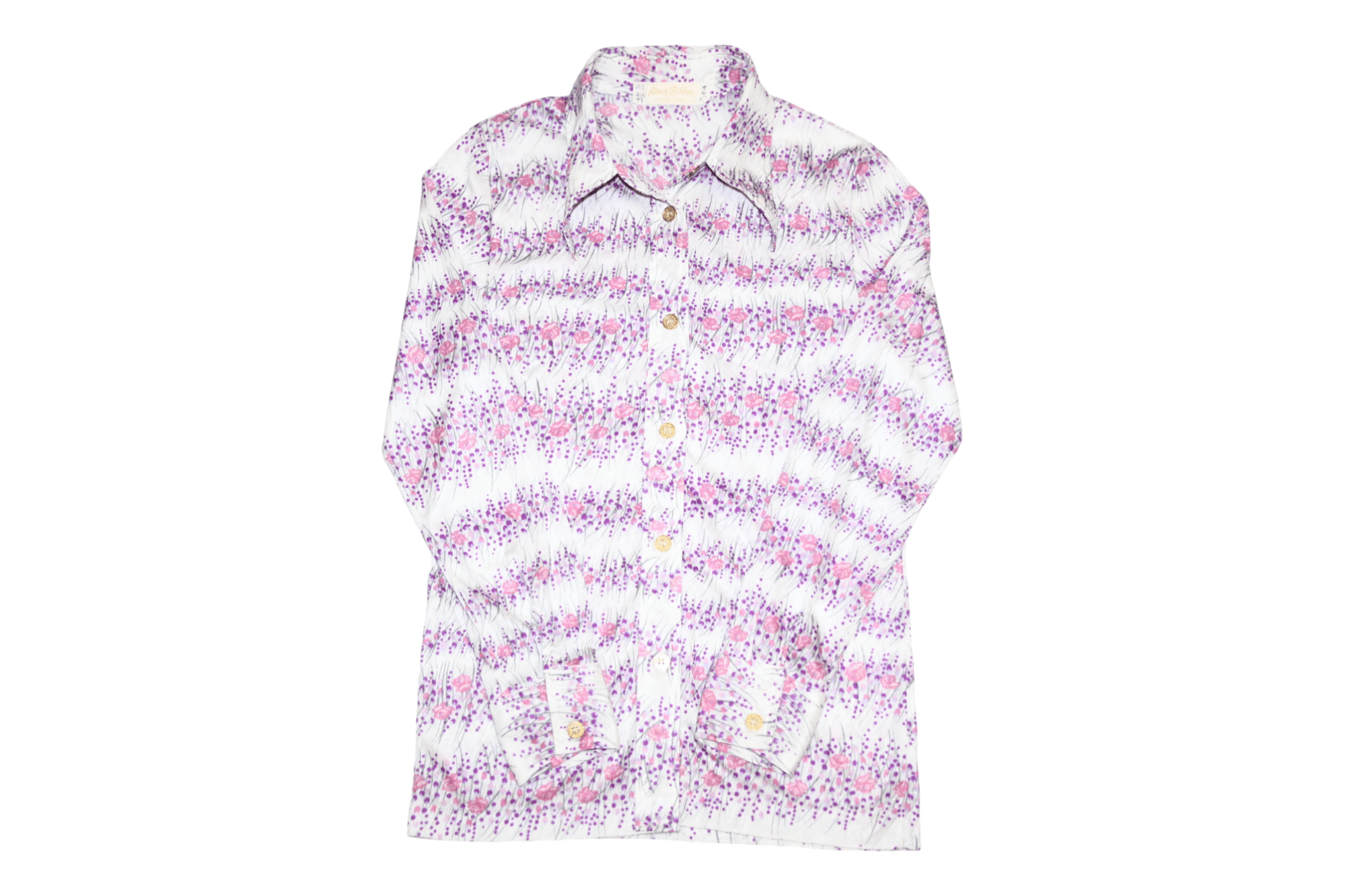 Japanese Brand Marty Ribbon Abstract Floral Printed Polyester Blouse Shirt Size M / US 6-8 / IT 42-44 - 3 Thumbnail