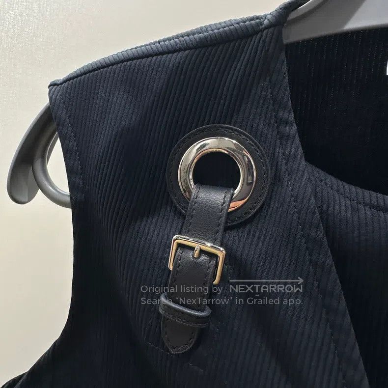 Hermes Hermes Contrast Leather Strap Sleeveless Dress Size XXS / US 00 / IT 34 - 6 Thumbnail