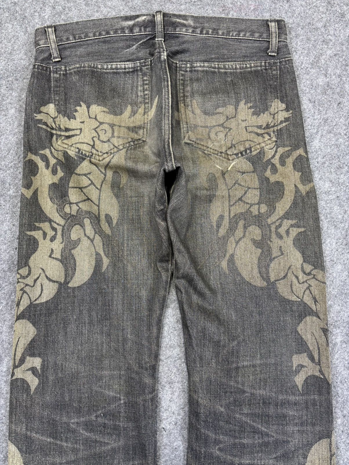 Japanese Brand 💥Artisanal💥Archival Marquis Twin Dragon Mural Denim F972 Size US 32 / EU 48 - 10 Thumbnail