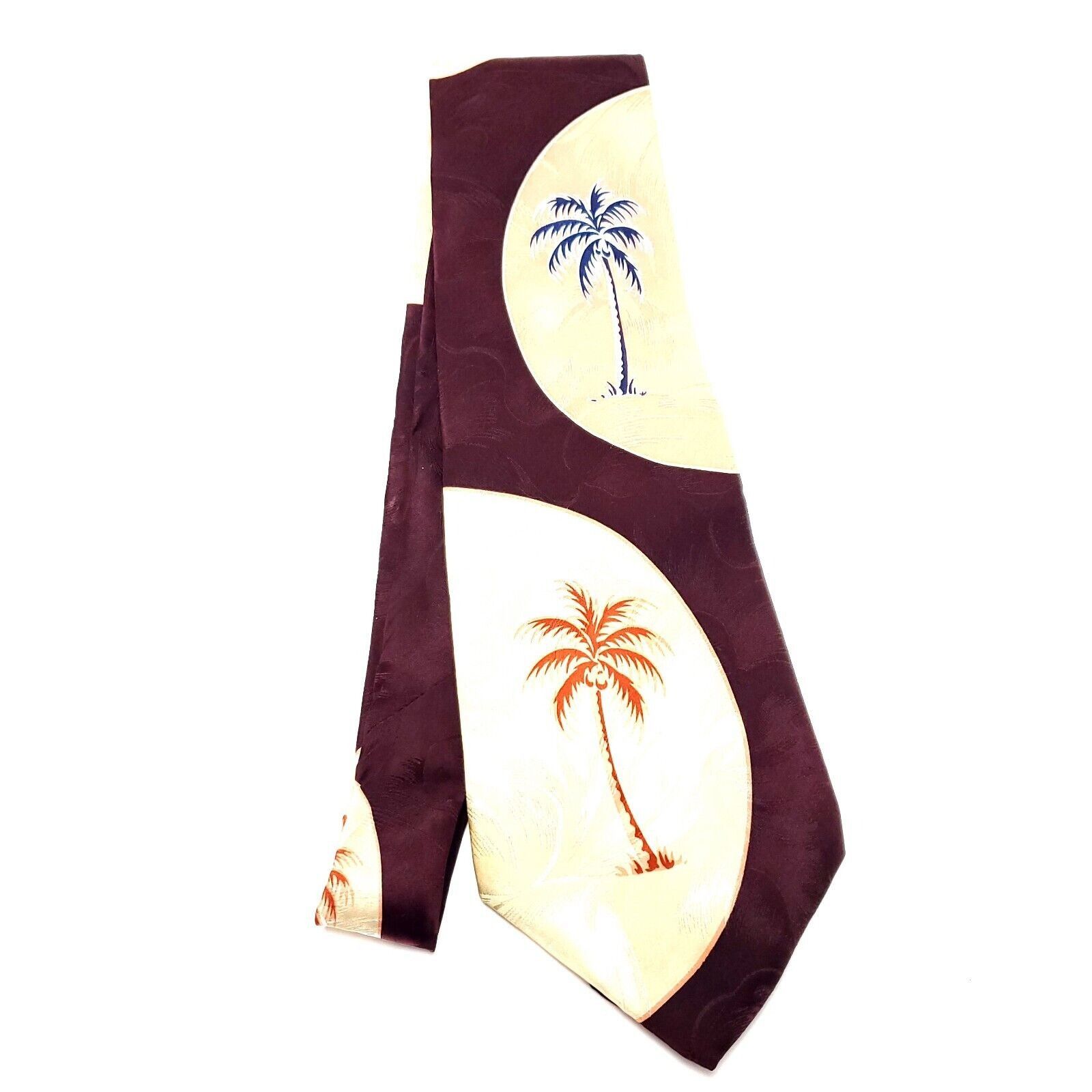 Designer Unbranded Brown Beige Silk Tie Woven Short Wide Floral Size ONE SIZE - 6 Thumbnail