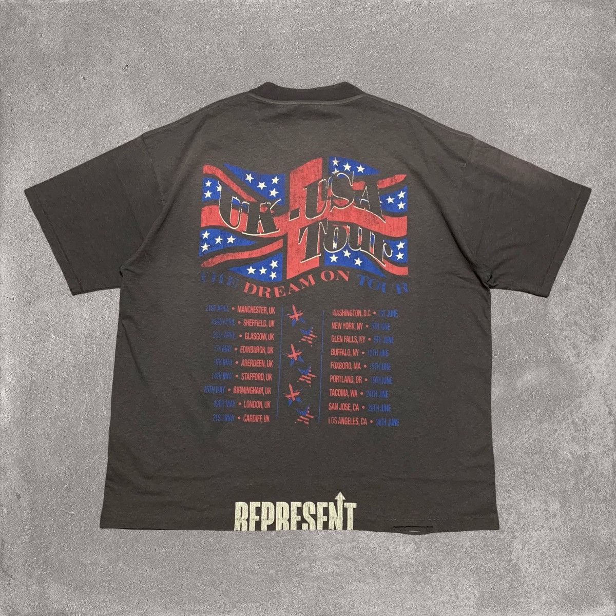 Represent Clo. Represent XL Dream On Tour Sun Fade Grey Tee Size US XL / EU 56 / 4 - 2 Thumbnail