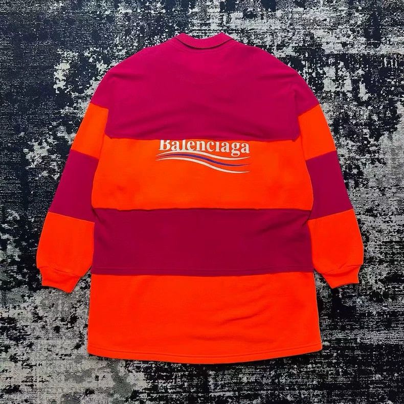 Balenciaga Balenciaga Coke Wave logo color-block long-sleeved polo sh Size US XXS / EU 40 - 2 Thumbnail