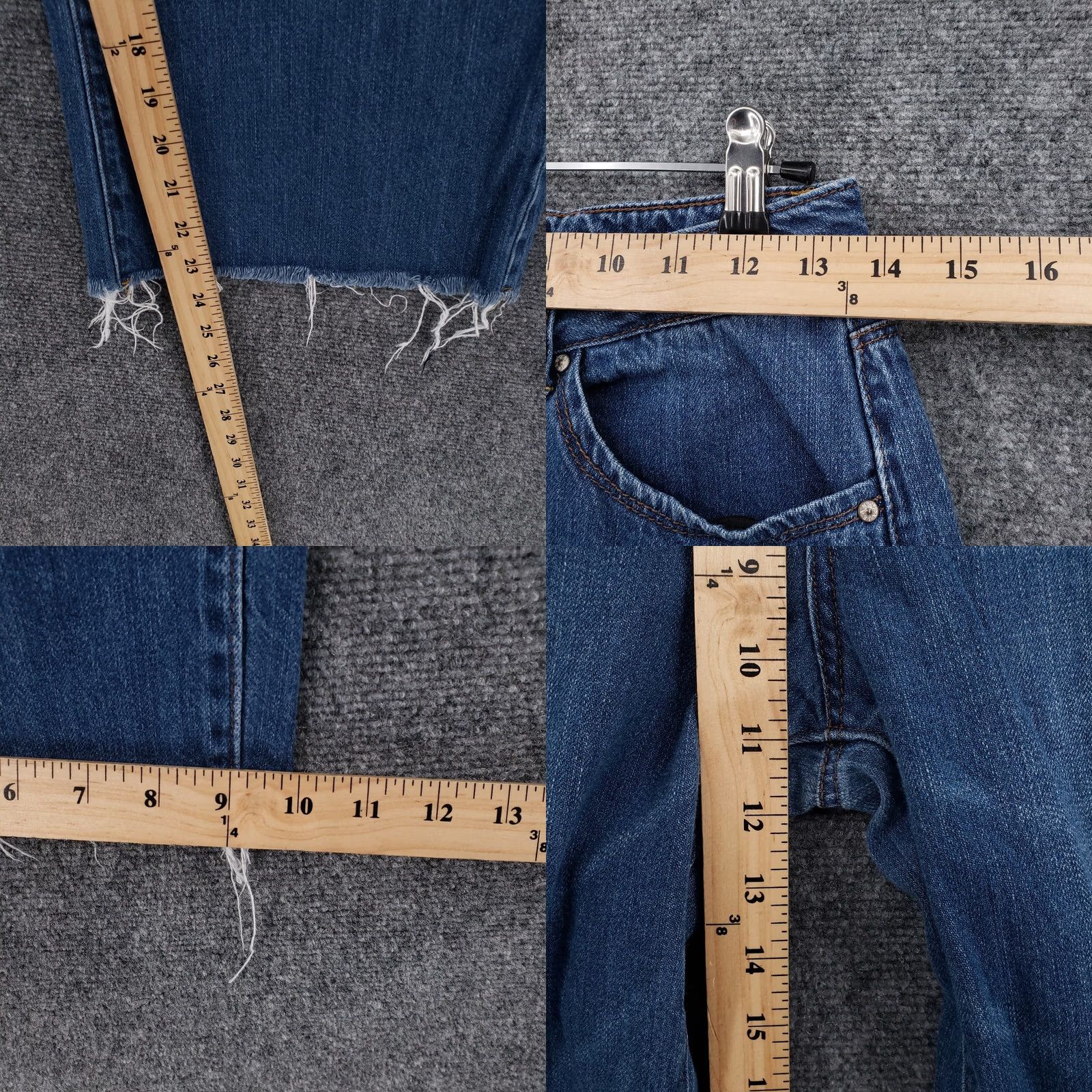 Vintage WAX JEAN Womens Jeans High Rise Cropped Straight Leg Medium Blue Denim Juniors 5/27 Size 27" / US 4 / IT 40 - 8 Thumbnail