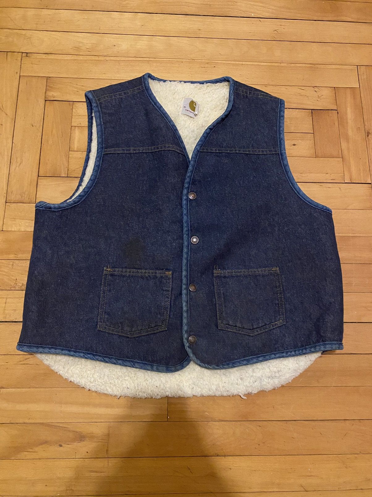 Carhartt × Vintage 70s 80s Carhartt Sherpa lined denim vest