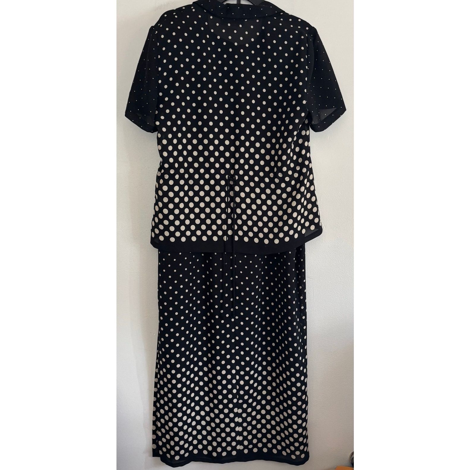 Other Dress Barn 2 Piece Black White Polka Dot Maxi Set 12 Size XL / US 12-14 / IT 48-50 - 2 Thumbnail