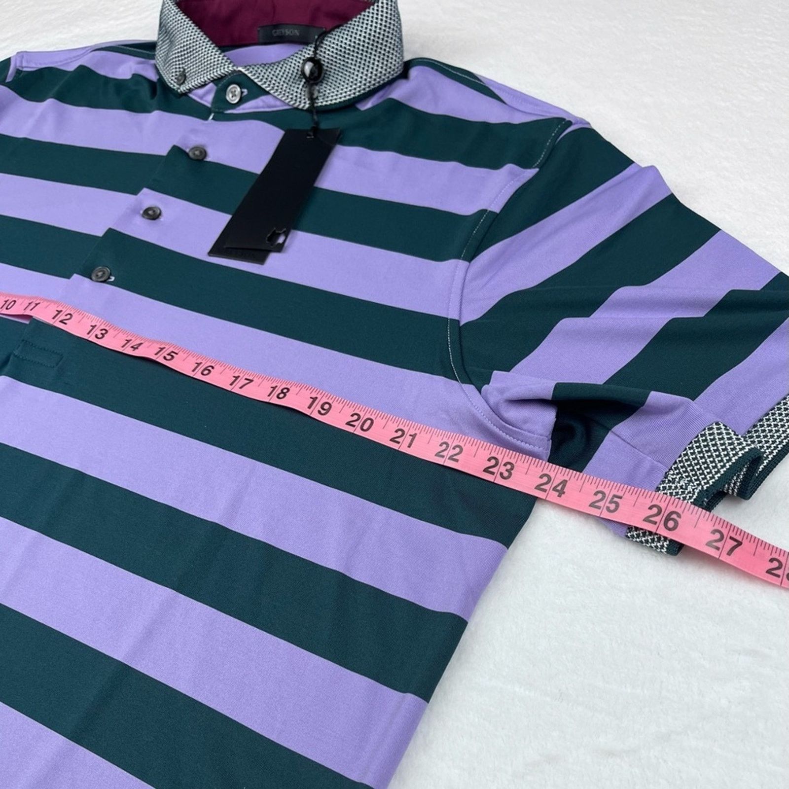 Other Greyson Men’s L Purple Saguache Striped Windflower Golf Polo Size US L / EU 52-54 / 3 - 10 Thumbnail