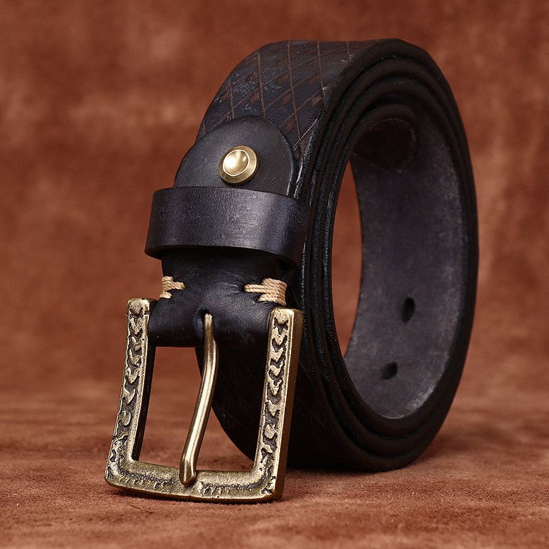 Japanese Brand × Leather Embossing Strap Copper Buckle Belt Size ONE SIZE - 2 Thumbnail