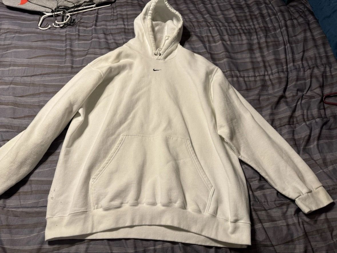 Nike Vintage 90's Nike Center Middle Swoosh RARE White Hoodie 2XL Size US XXL / EU 58 / 5 - 4 Thumbnail