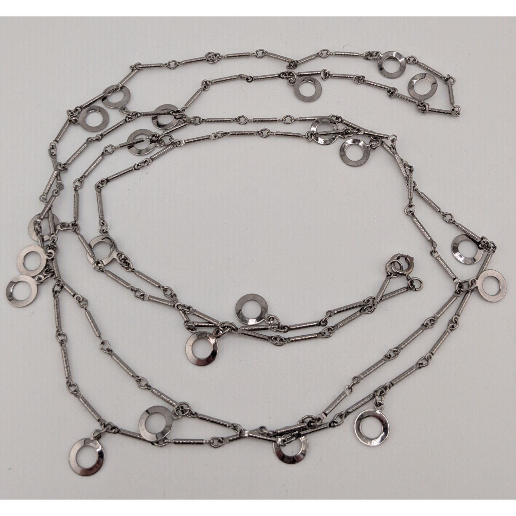 Other Modern Geometric Charm Silver-Tone Long Chain Necklace Size ONE SIZE - 10 Thumbnail
