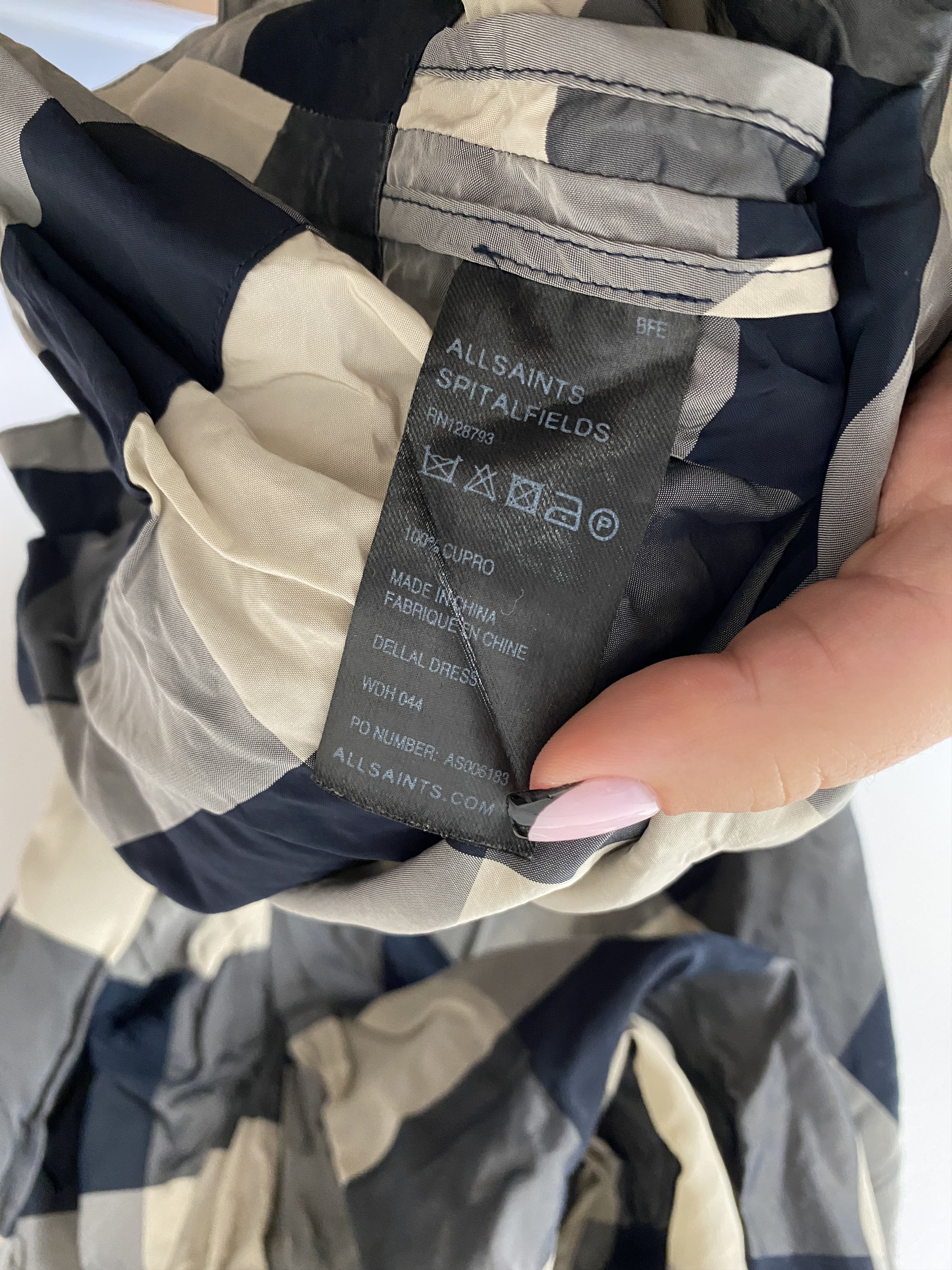 Allsaints Allsaints Dellal mini dress checkered cupro Size XS / US 0-2 / IT 36-38 - 4 Thumbnail
