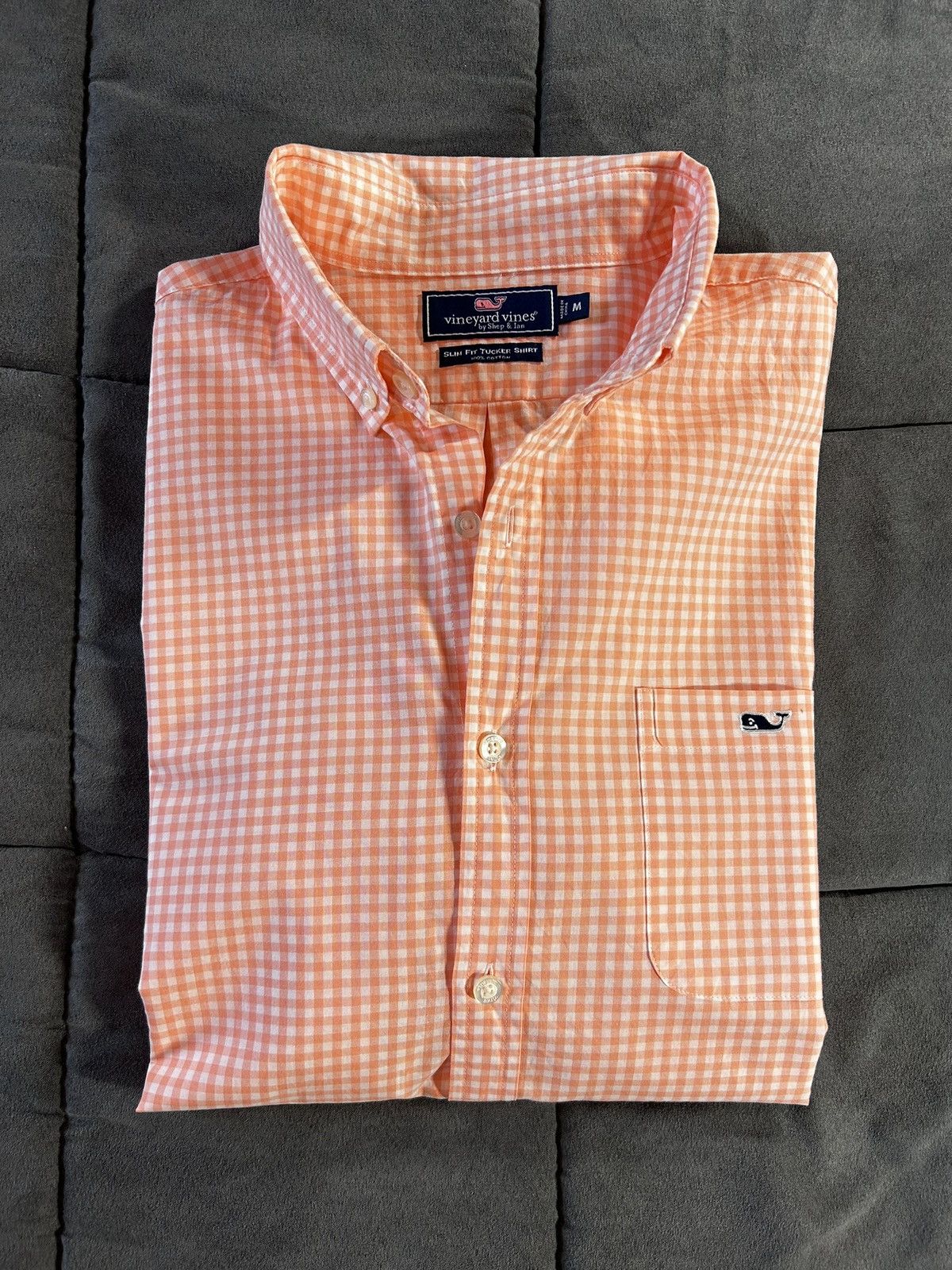 Vineyard Vines Vineyard Vines orange & white checkered shirt Size US M / EU 48-50 / 2 - 1 Thumbnail