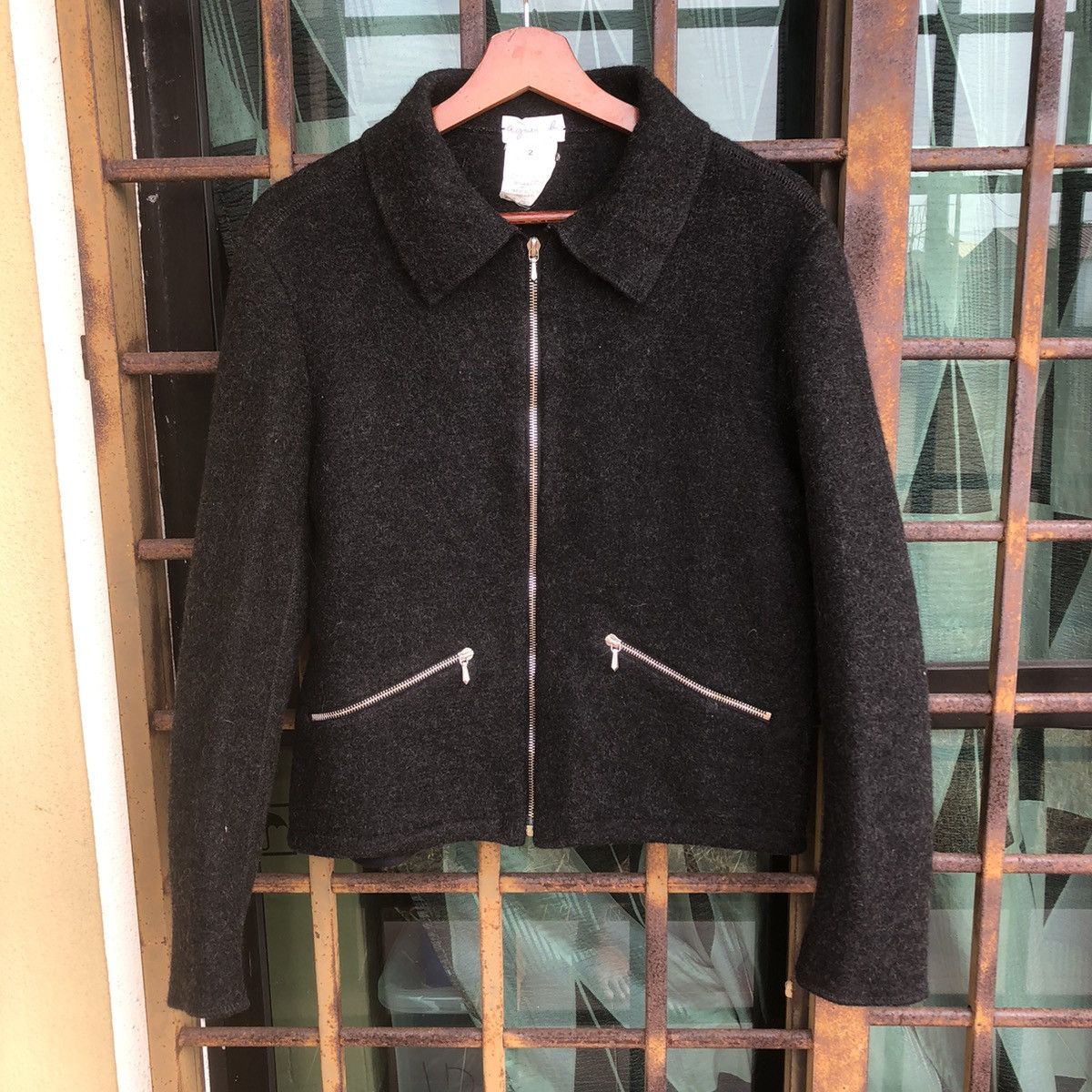 agnes b. Agnes B Laine Wool Zipper Jacket Size XS / US 0-2 / IT 36-38 - 1 Thumbnail