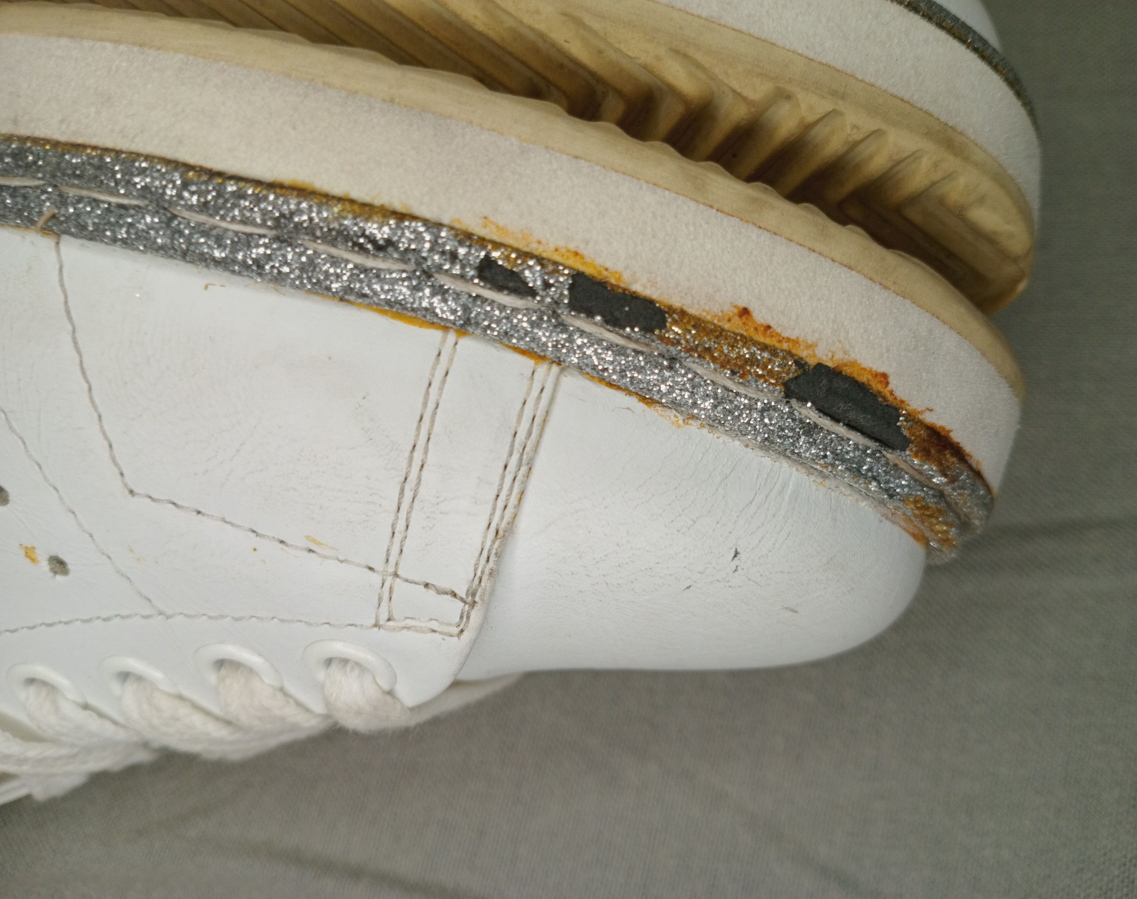 Golden Goose Golden Goose Starter glitter trimmed sneakers. Size US 5 / IT 35 - 6 Thumbnail