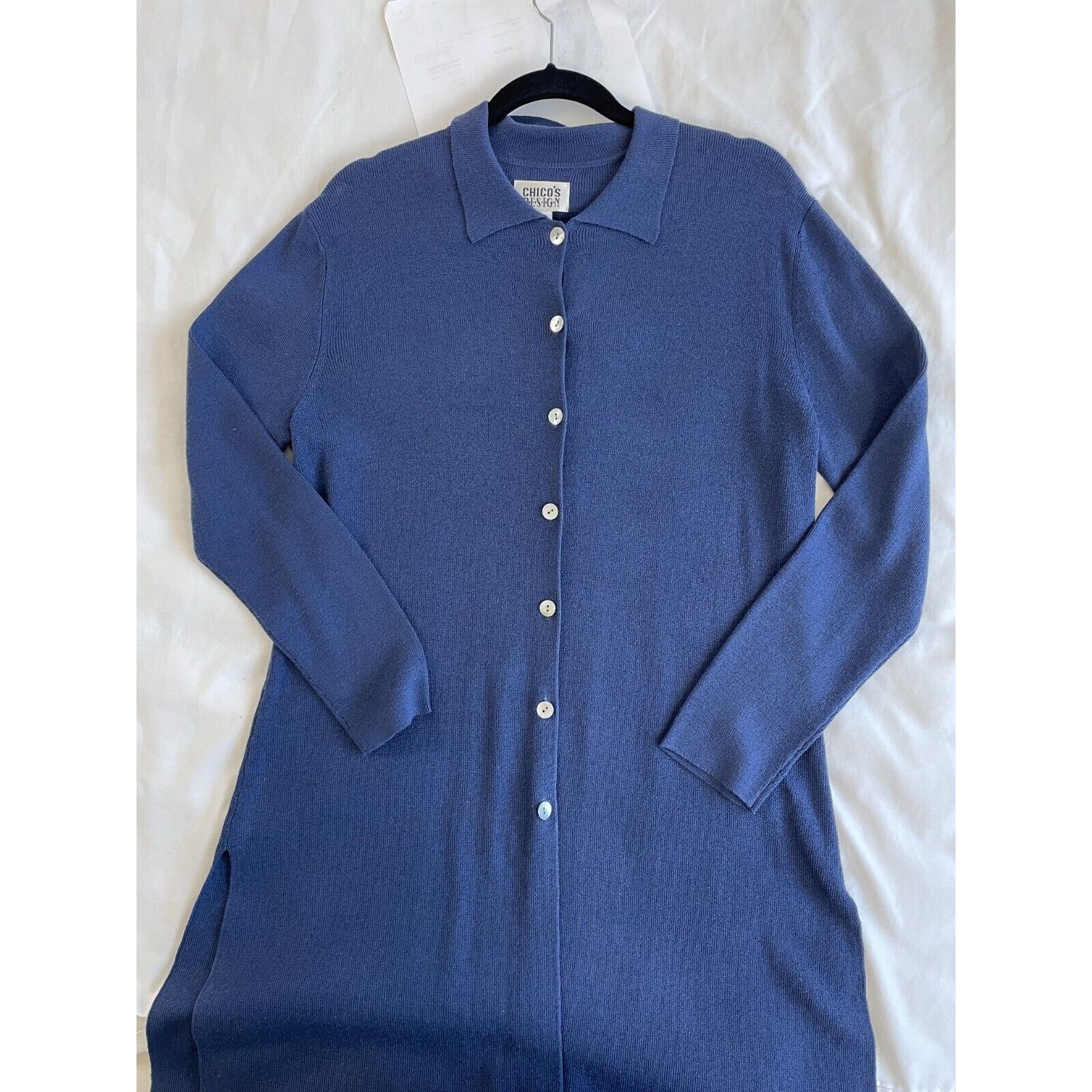 Chicos Chico Designs Womens Long Navy Buttoned Cardigan Size XS / US 0-2 / IT 36-38 - 1 Thumbnail