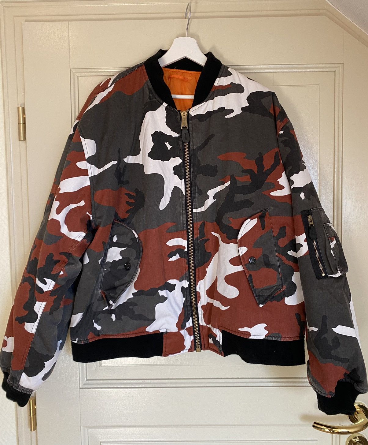 Fostex Garments Vintage Rare Red Snow Camo Fostex Garments Bomber Jacket Raf Grailed