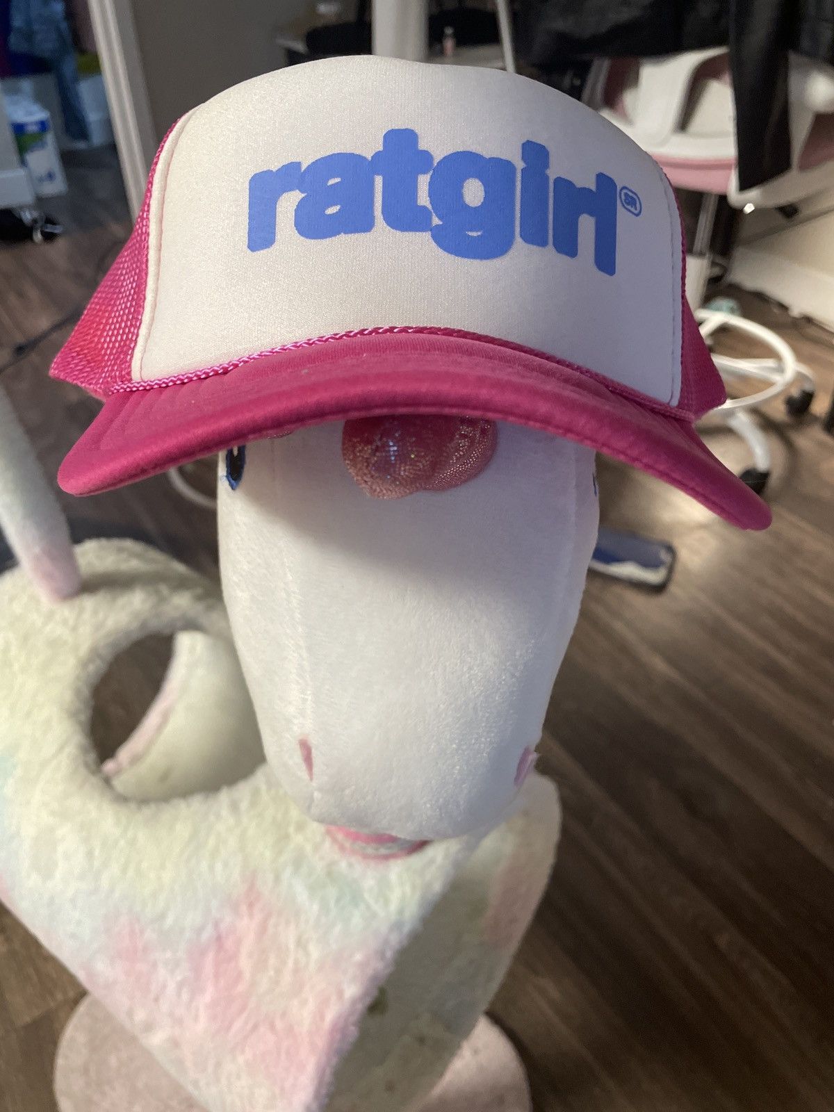 Stray Rats Stray Rats Ratgirl Trucker Hat in pink | Grailed