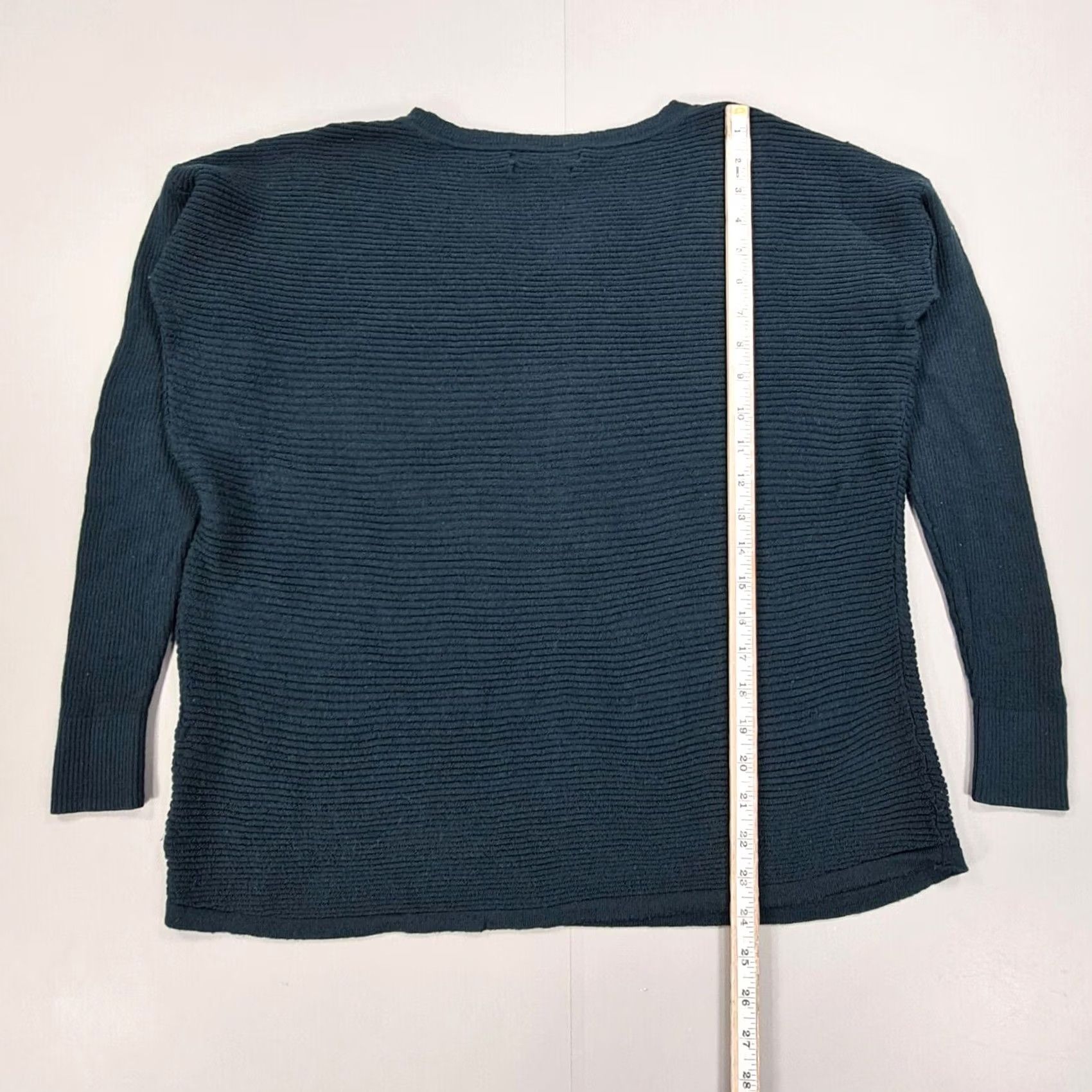 Vintage Tahari Womens Jumper Green Large Merino Wool Knit Pullover Long Sleeve Boat Neck Casual Womens Luxury City Designer" Size L / US 10 / IT 46 - 6 Thumbnail