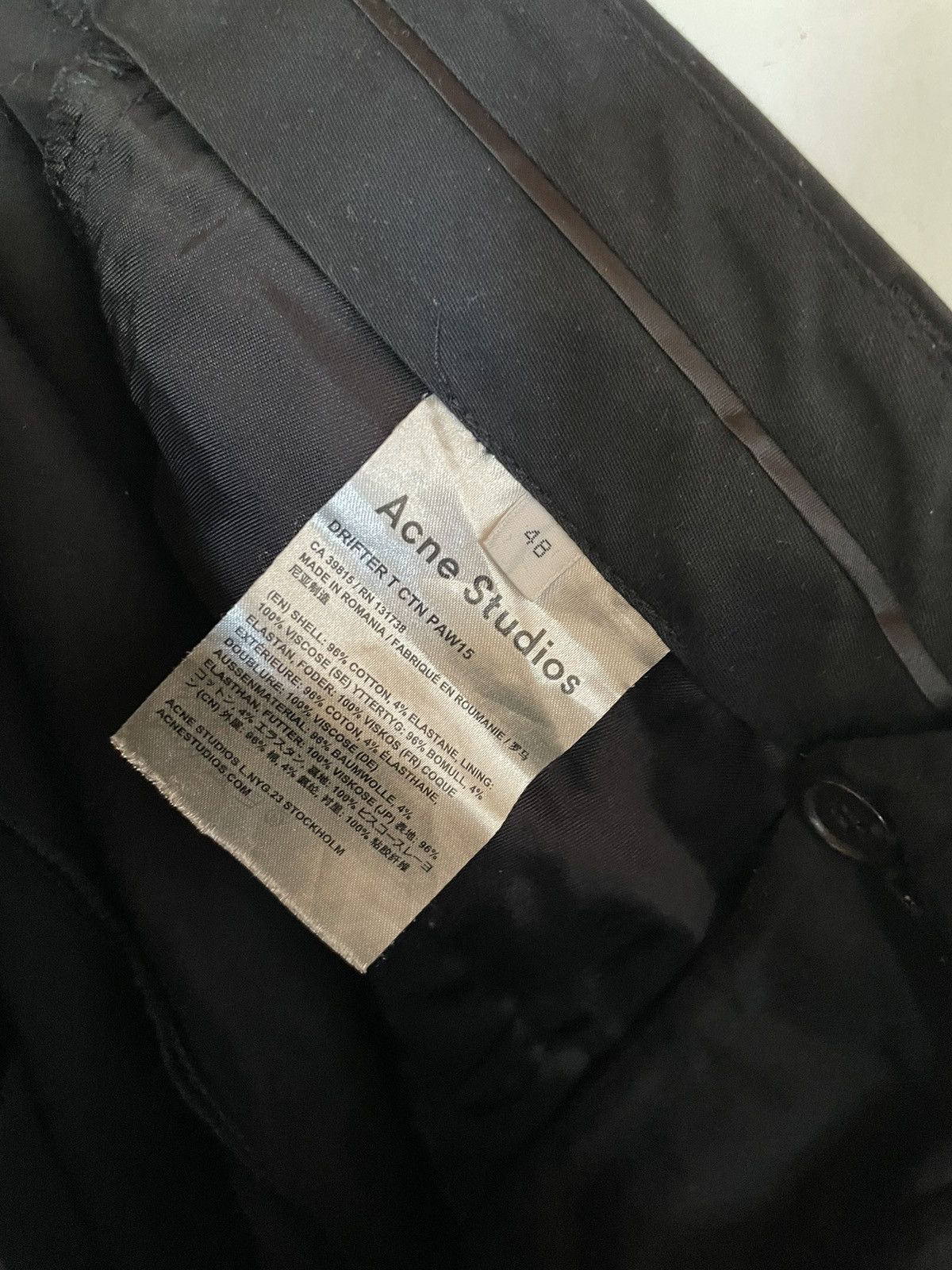 Acne Studios Stretch Moleskine Drifter Pants Size US 31 - 7 Thumbnail