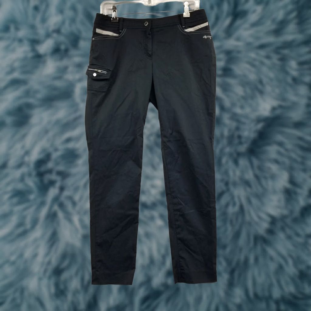 Vintage Louis Castel Women's Pants Dark Gray Size 31x28 Chino Straight Pockets Comfort Easy Care Seasonal Holiday Sports Size 24" / US 00 / IT 34 - 1 Thumbnail