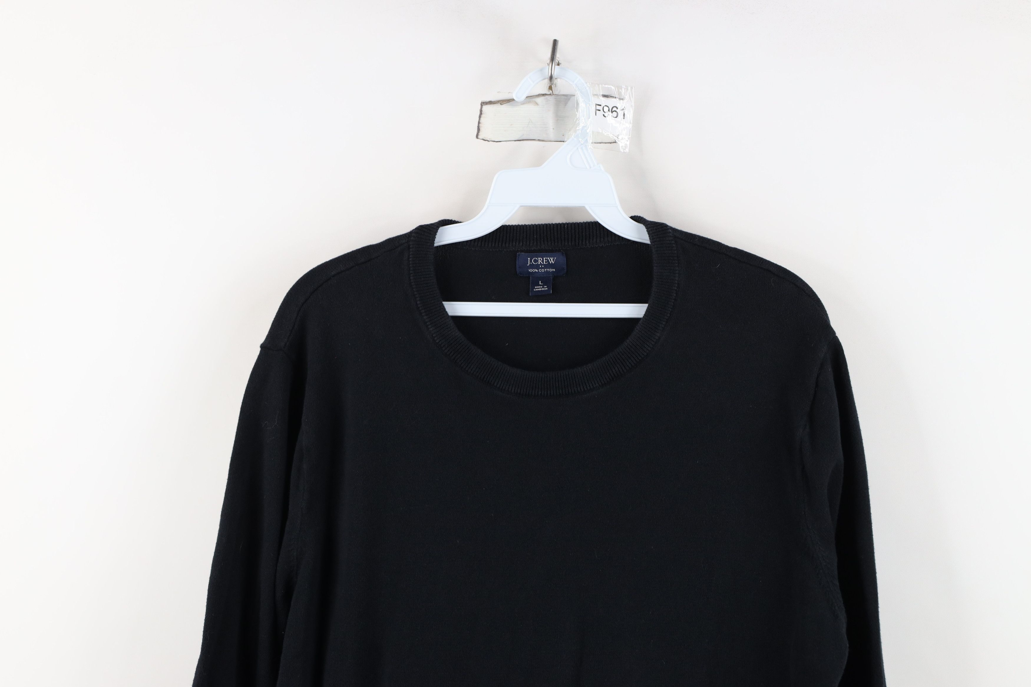 J.Crew J Crew Blank Lightweight Cotton Knit Crewneck Sweater Black Size L / US 10 / IT 46 - 2 Thumbnail