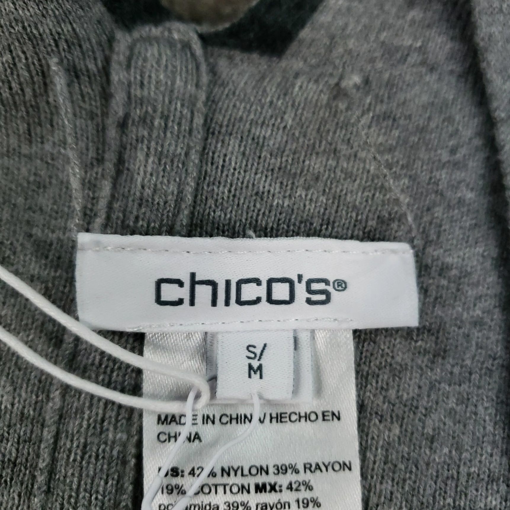 Vintage Chico’s Covering Ruana Poncho Gray Graphite Womens Small Wrap Reversible NWT Size ONE SIZE - 5 Thumbnail