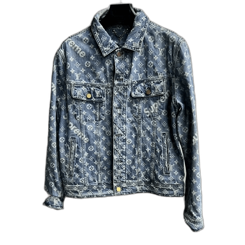 Supreme Louis Vuitton supreme blue two bags full print denim jacket Grailed