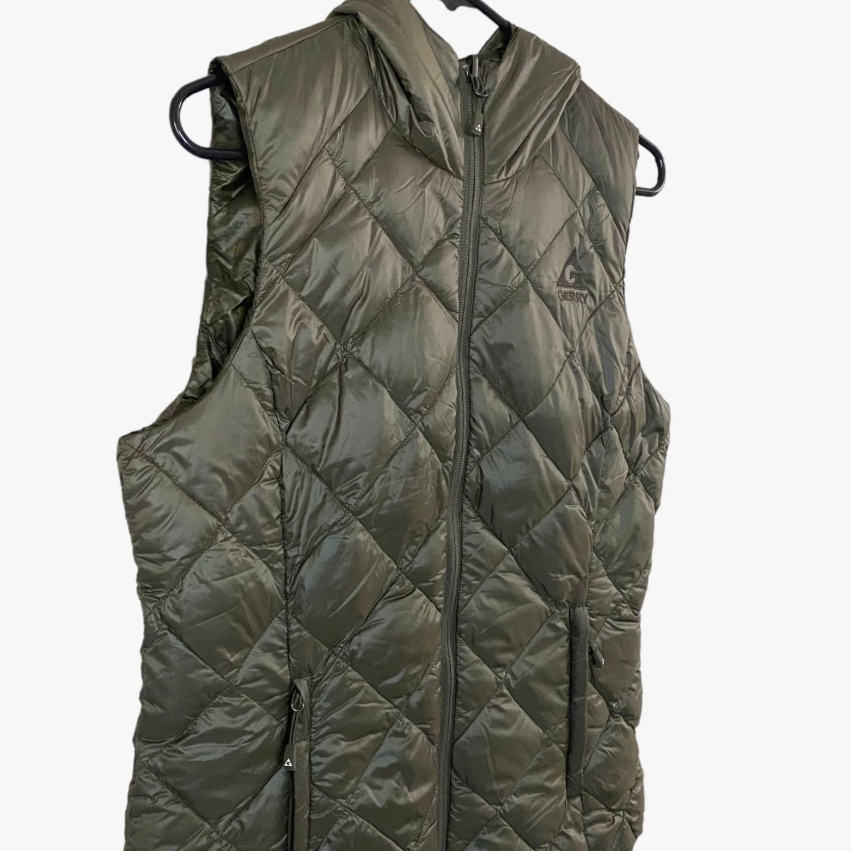 Vintage Gerry Quilted Down Puffer Vest Reversible Full Zip Hood Green Womens Small Vest Size S / US 4 / IT 40 - 4 Thumbnail