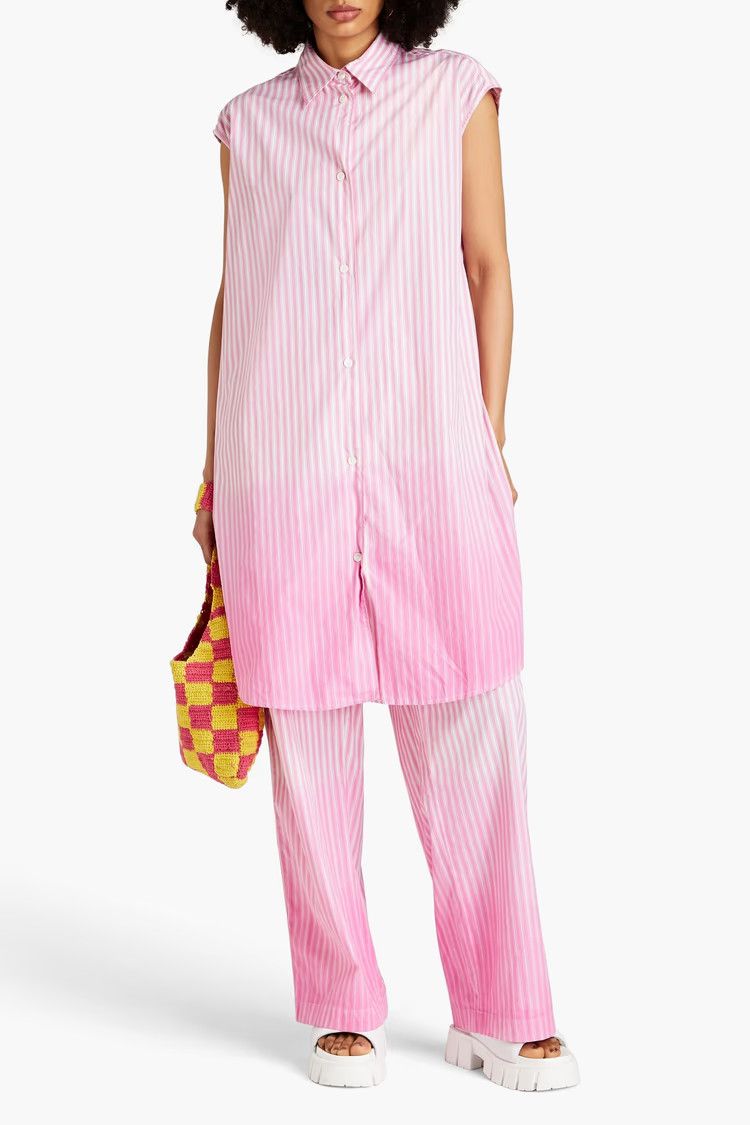 Marni o1y1125 Striped Shirt in Pink/White Size M / US 6-8 / IT 42-44 - 2 Thumbnail