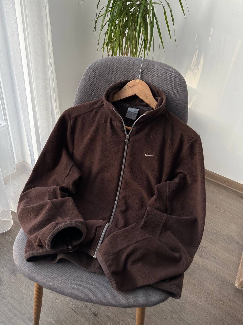 Nike × Nike ACG × Vintage Vintage Nike Brown Full Zip Fleece Hoodie Size L / US 10 / IT 46 - 5 Thumbnail