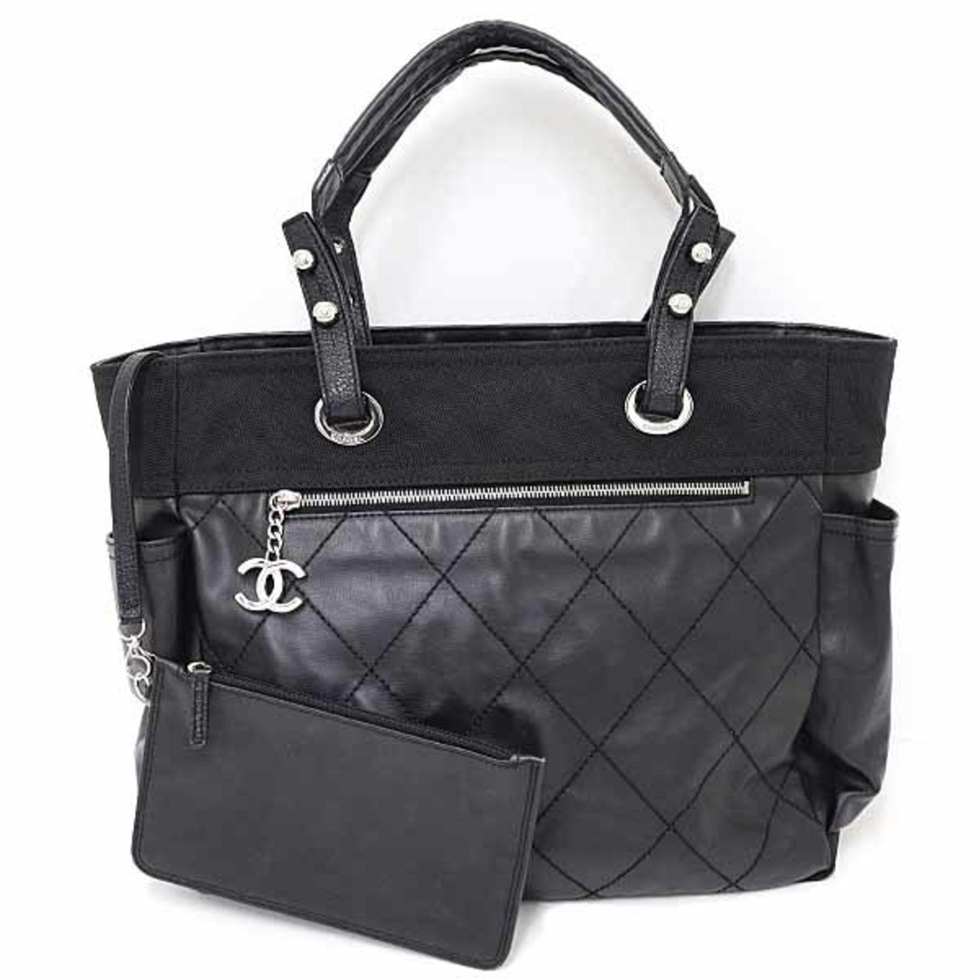 Chanel CHANEL Paris Biarritz GM Tote Bag Shoulder A34210 Black Size ONE SIZE - 1 Thumbnail