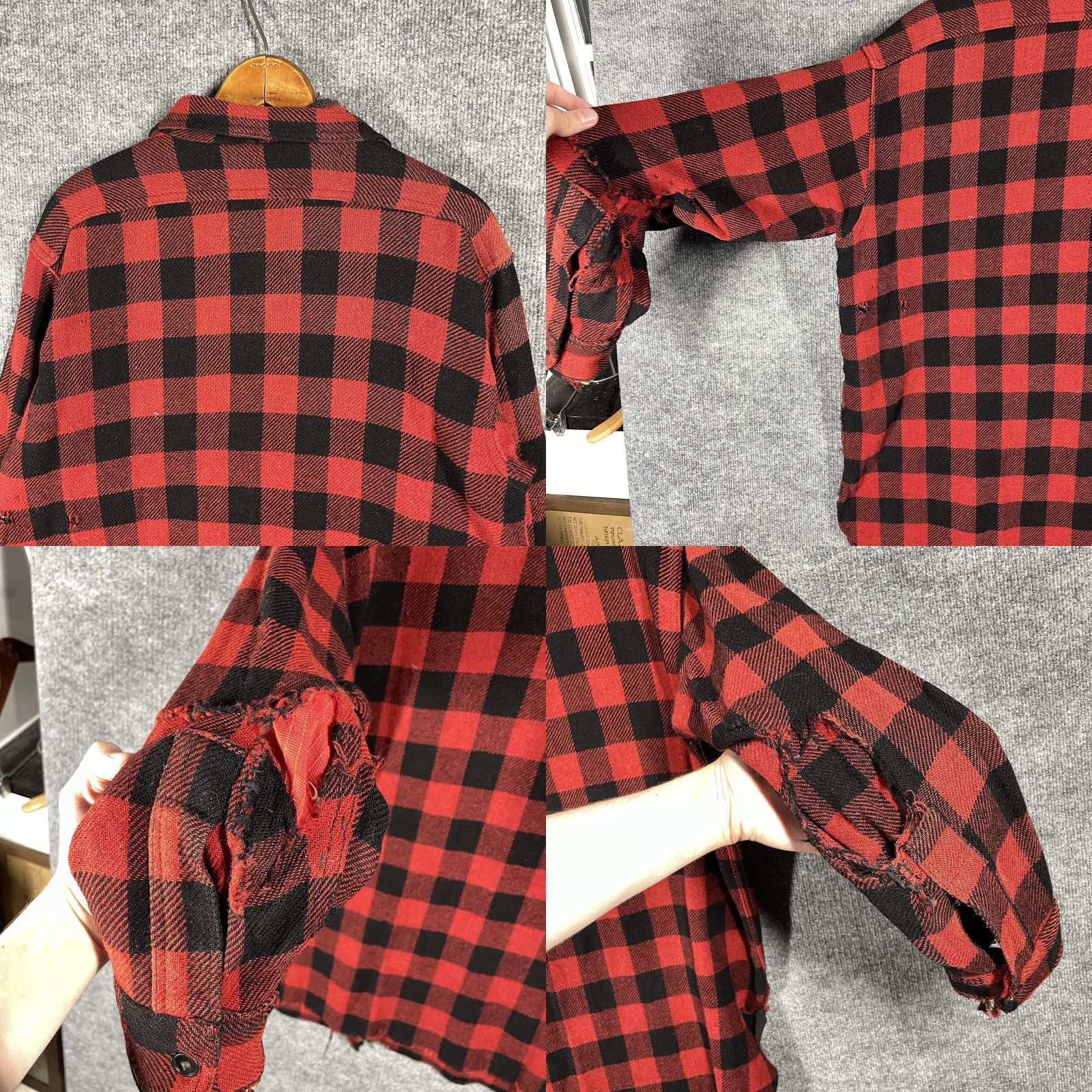 Vintage VINTAGE 5 Brother Flannel Shirt Large Wool 1930s Half Zip Chin Strap Rockabilly Red 1930s Mens Size US L / EU 52-54 / 3 - 9 Thumbnail