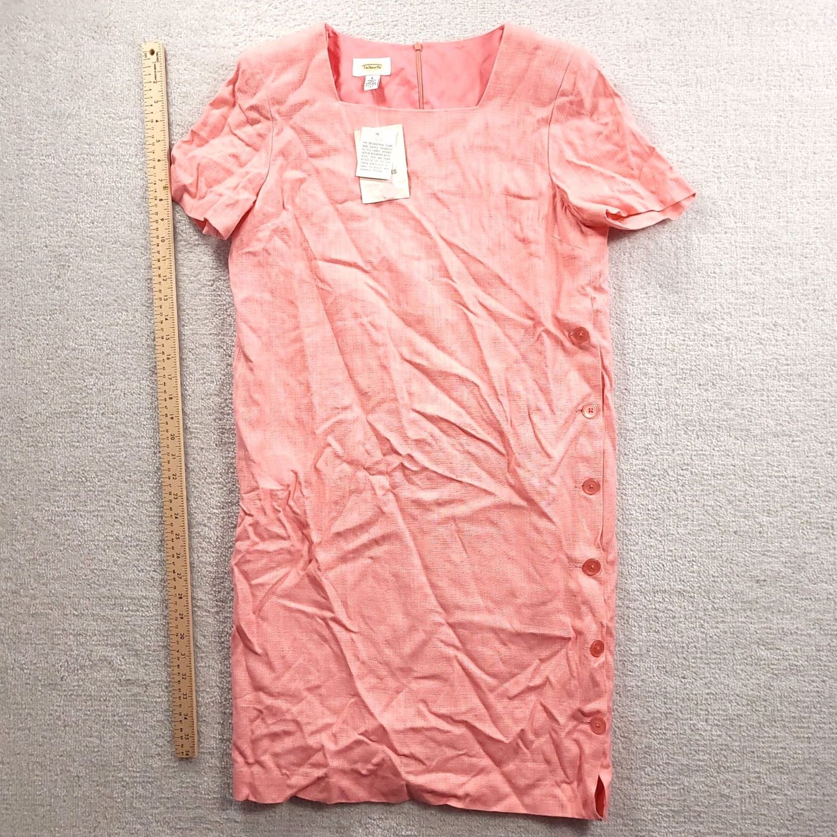 Talbots VINTAGE Talbots Dress Pink Short Sleeve A-line 8 Made In USA Womens Dress Size 30" / US 8 / IT 44 - 4 Thumbnail