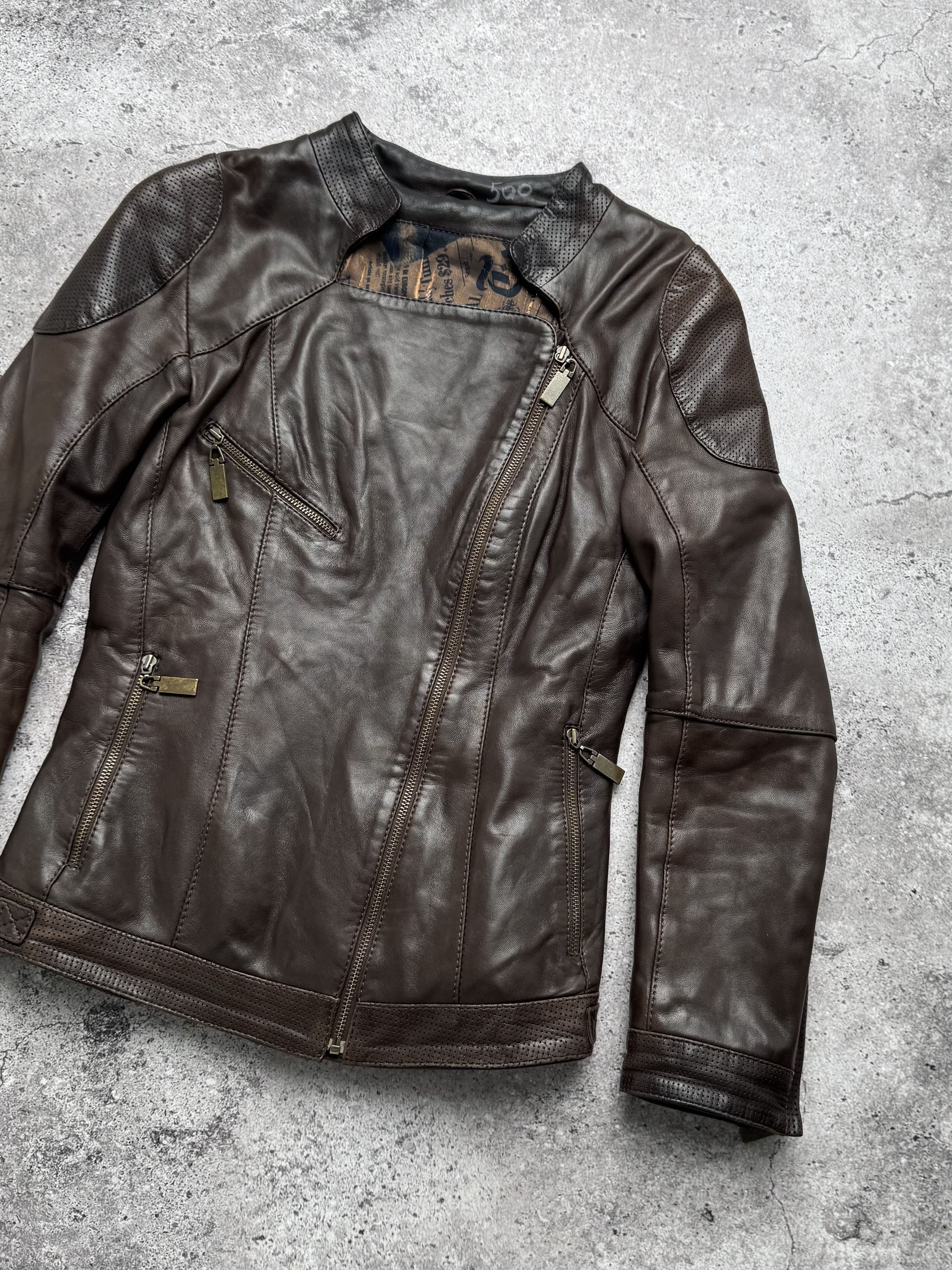Vintage Vintage Leather Jacked With Zippers C5(V408)(E8) Size XS / US 0-2 / IT 36-38 - 3 Thumbnail