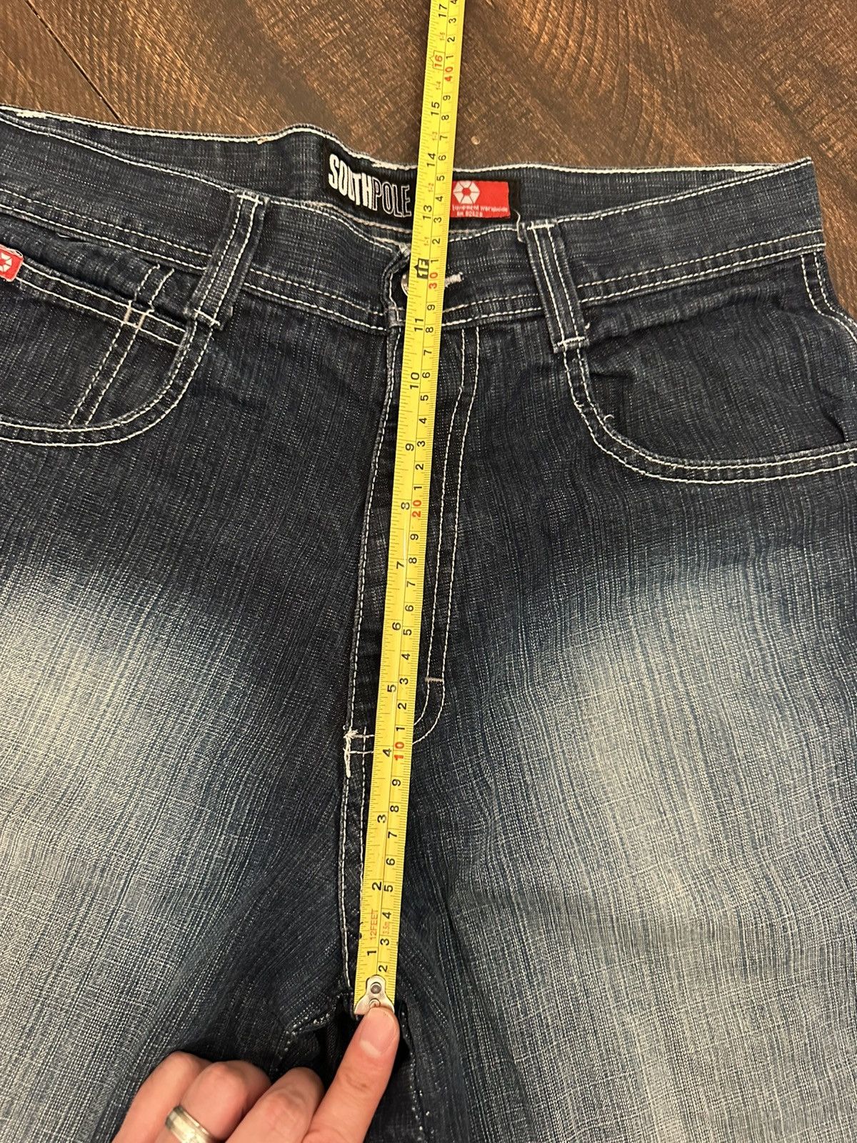Southpole VTG Southpole Men’s Dark Blue Red Tab Denim Shorts-32x13 Size US 32 / EU 48 - 6 Thumbnail