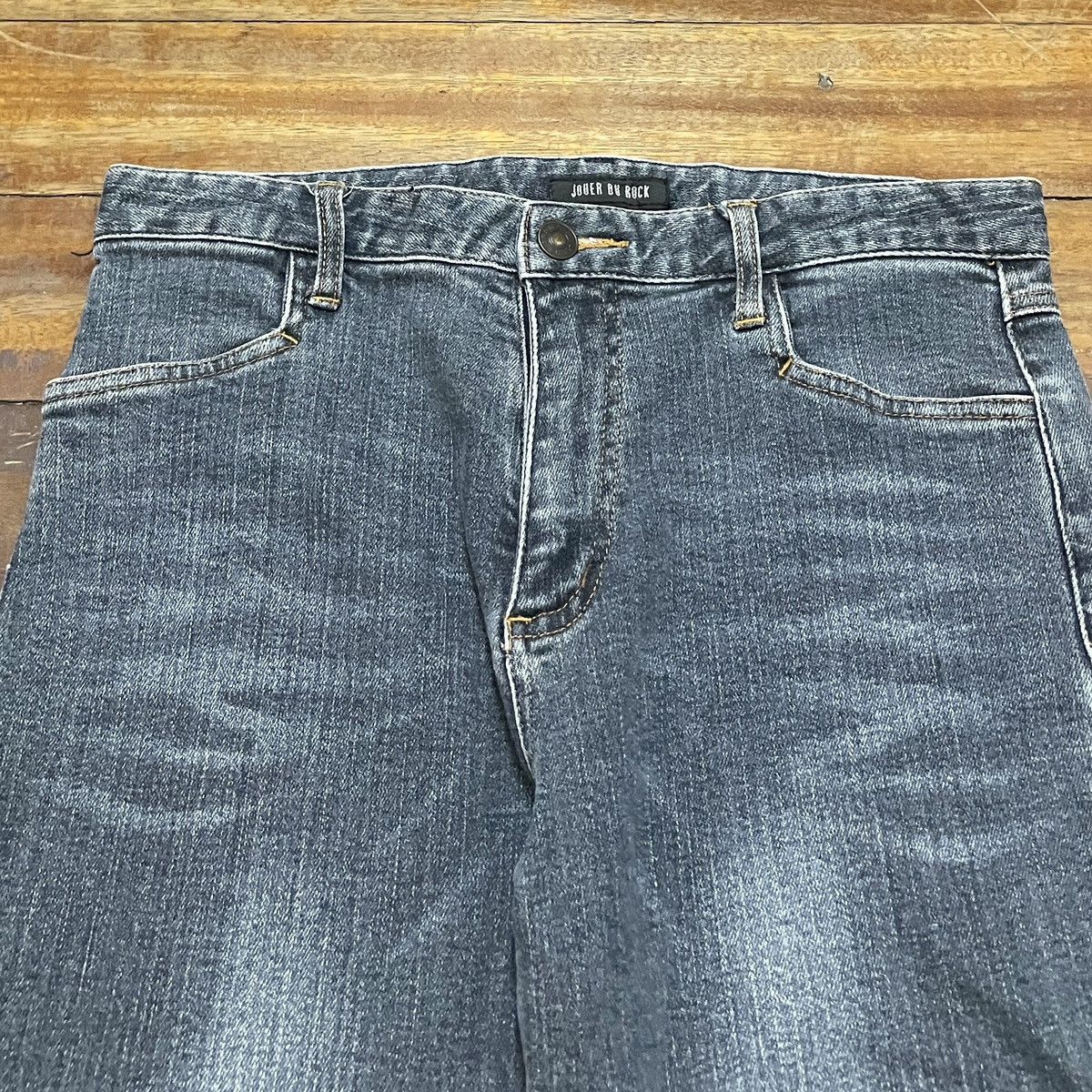 Le Grande Bleu (L.G.B.) Rare Vintage Japanese Brand Jouer Du Rock Flared Jeans 2000s Size US 29 - 3 Thumbnail