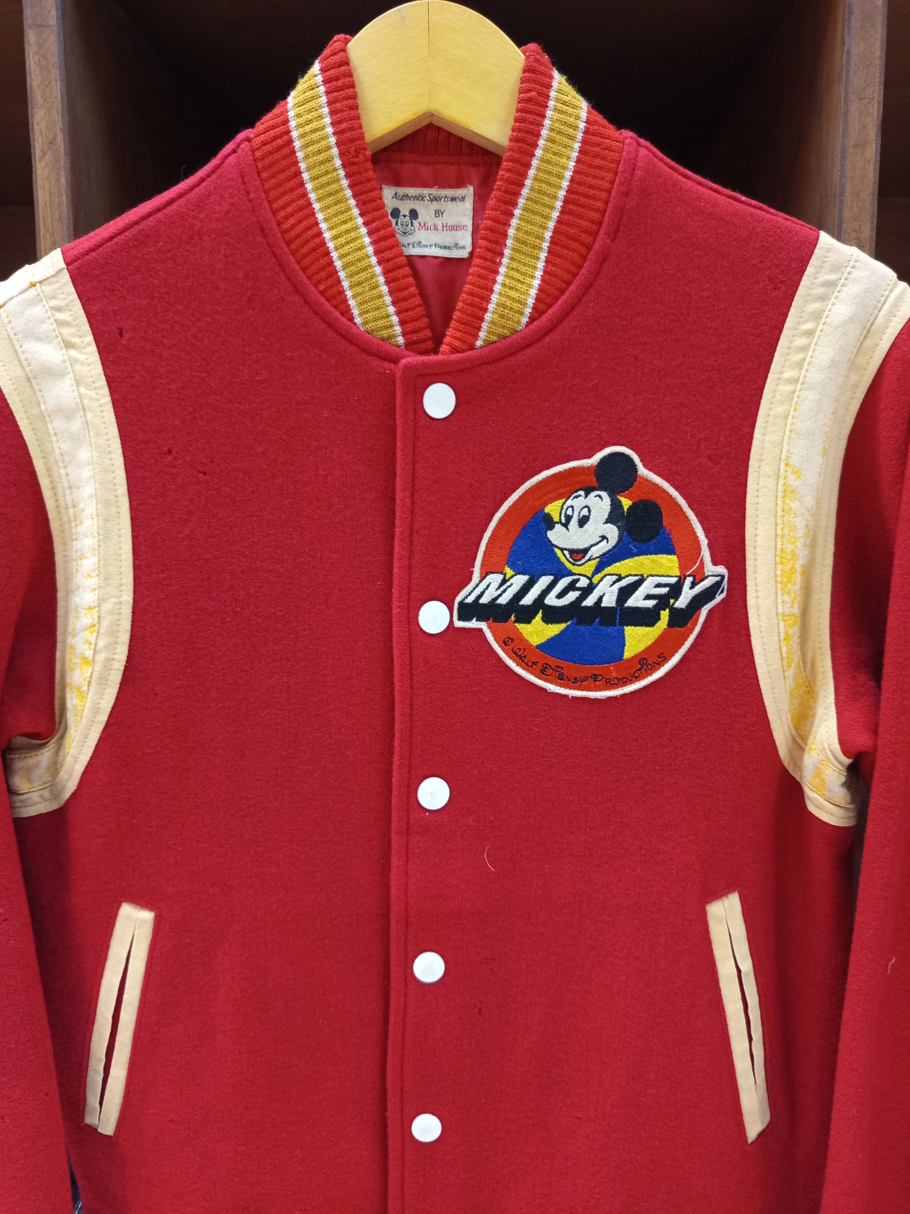 Vintage 1980s Walt Disney Productions Mickey Mouse Varsity Jacket Size US L / EU 52-54 / 3 - 7 Thumbnail