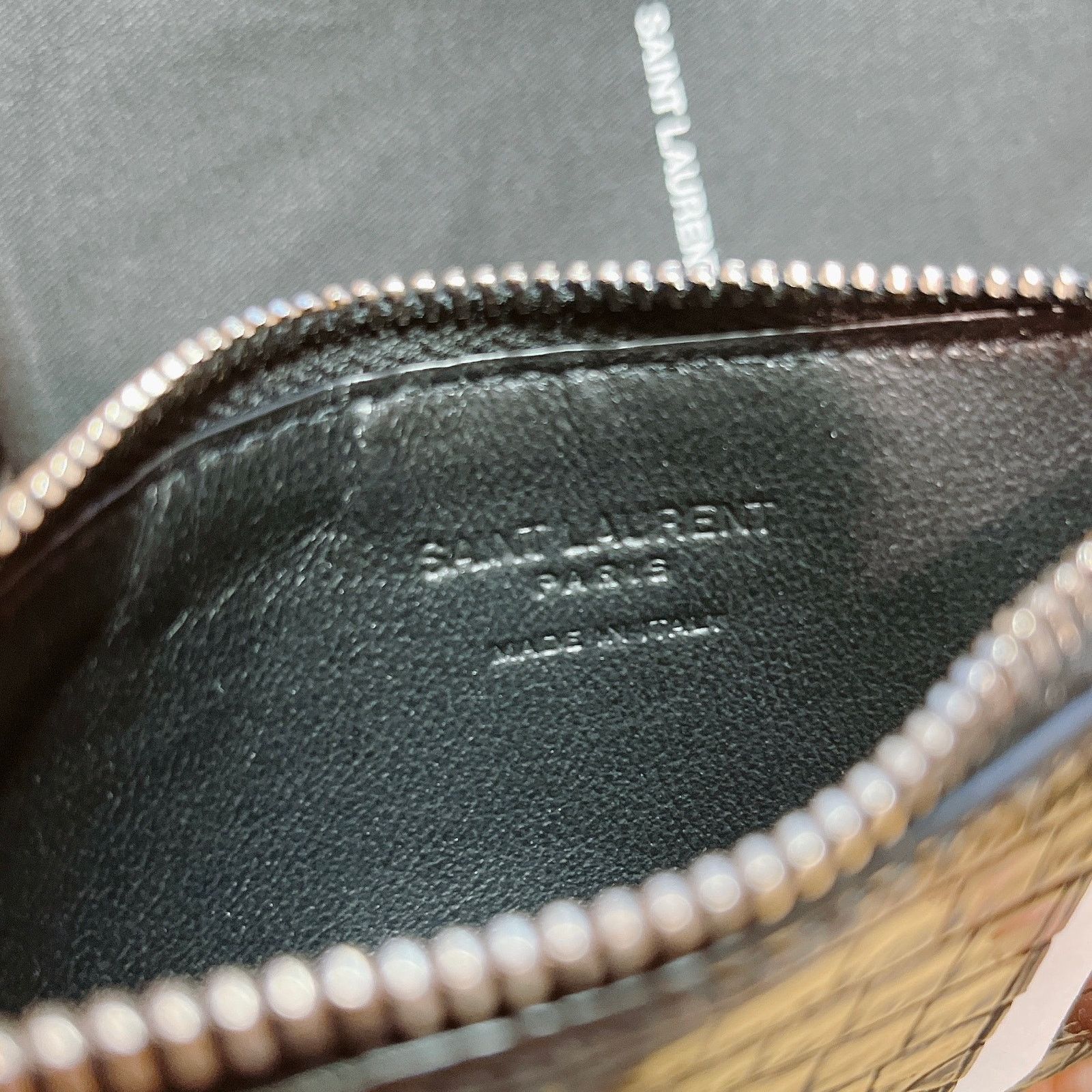 Saint Laurent Paris Saint Laurent Fragments Croc Effect Zip Card/Coin Case Size ONE SIZE - 6 Thumbnail