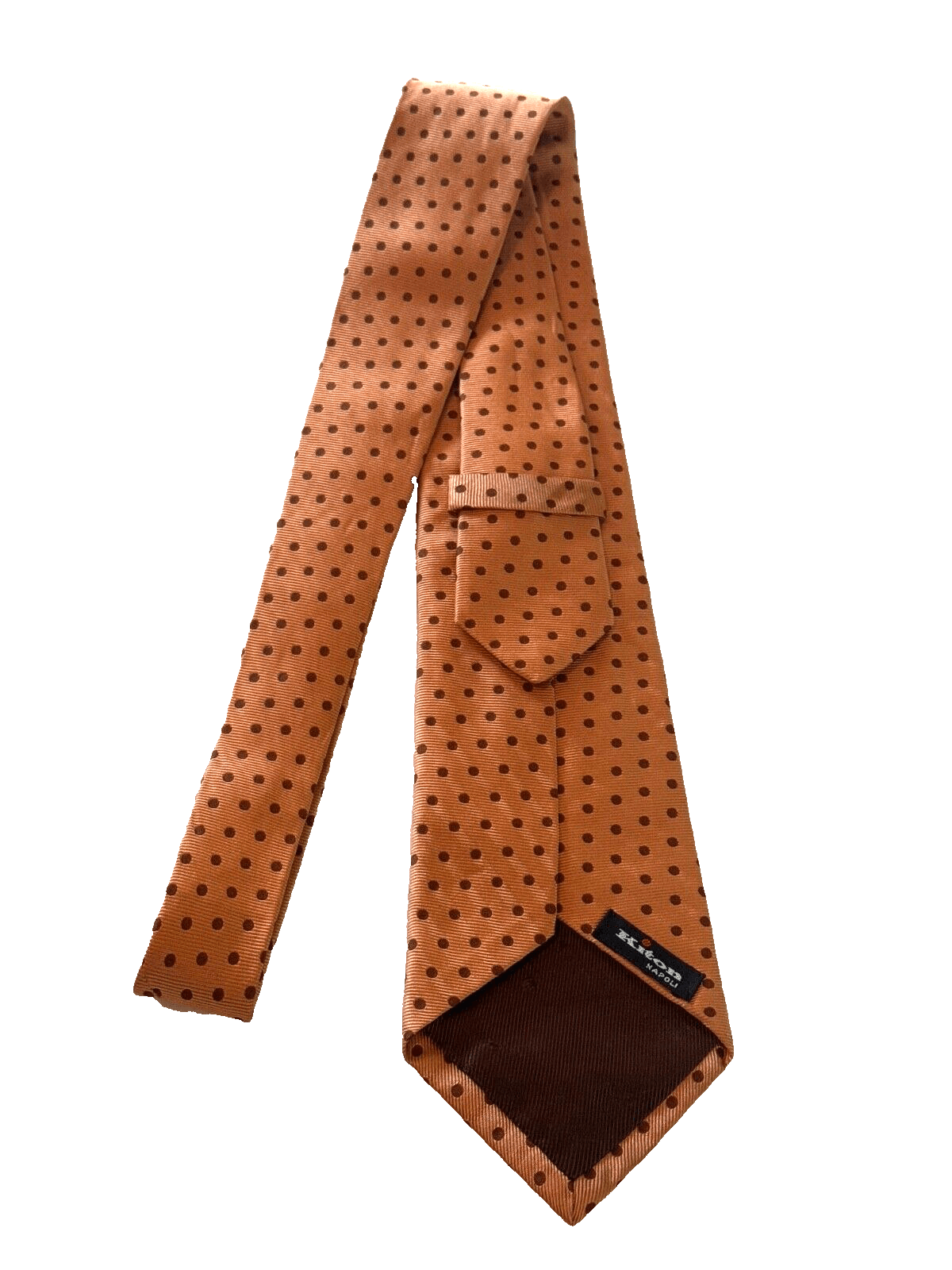 Kiton Kiton 7 Fold Neck Tie Gold Geometric Red Dots Silk 3.75x59 Size ONE SIZE - 4 Thumbnail