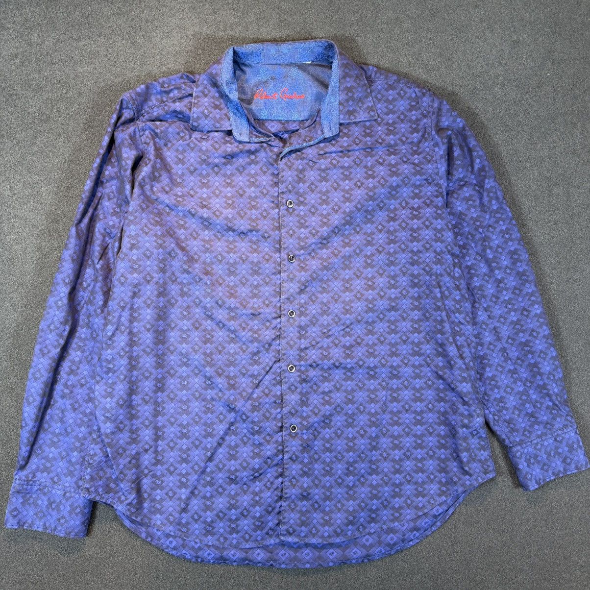 Robert Graham Robert Graham Shirt Mens Small/XS Blue Button Up Geometric Size US S / EU 44-46 / 1 - 1 Thumbnail