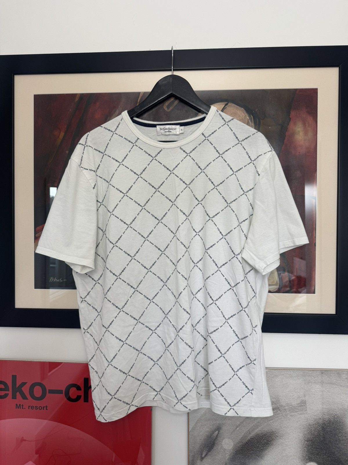 Yves Saint Laurent Yves Saint Laurent Vintage YSL Full Logo Tee Hype Luxury Size US XL / EU 56 / 4 - 1 Thumbnail