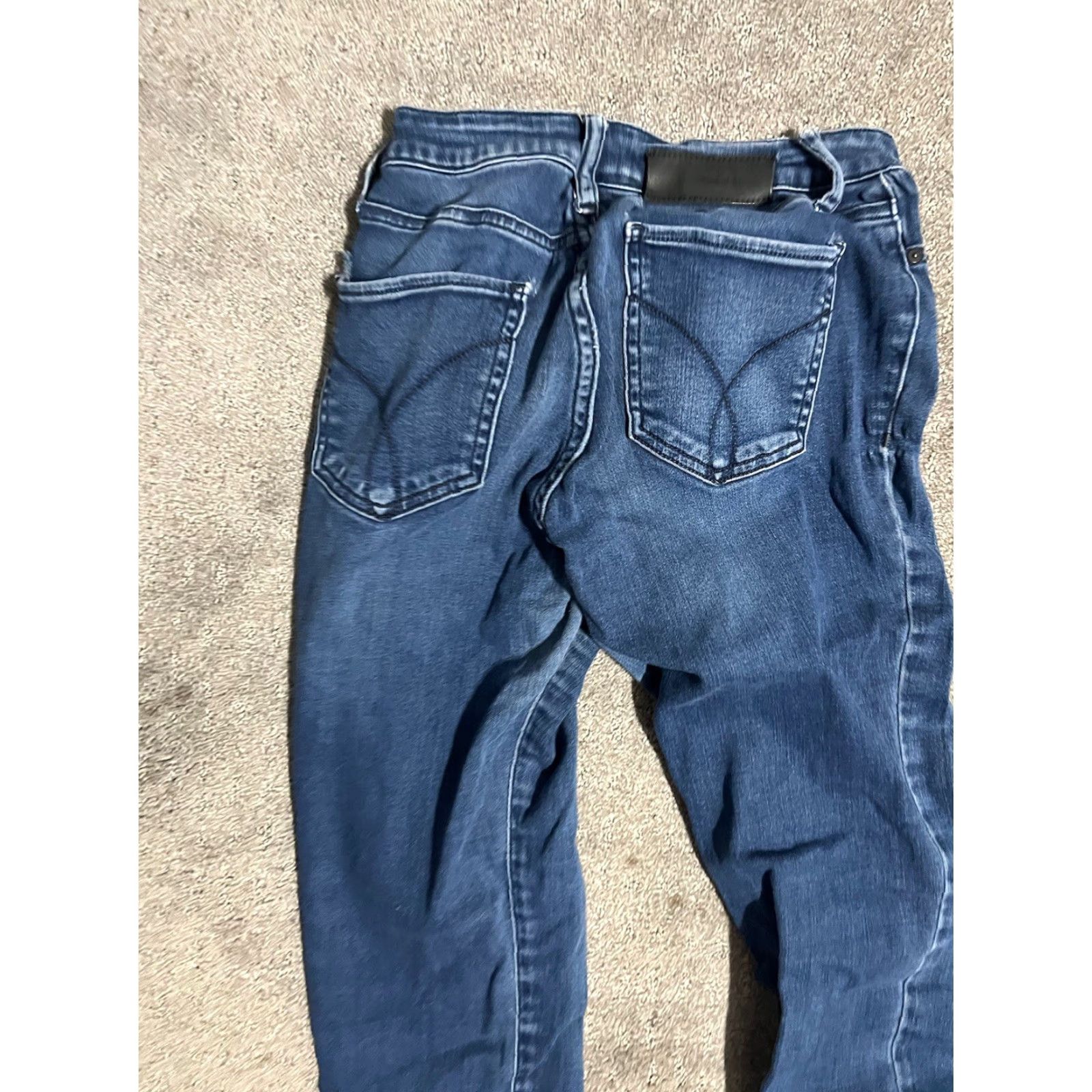 Calvin Klein Calvin Klein Jeans Blue Denim 27 Womens Mid Rise Straight Leg Regular Inseam 29 in Cotton Polyester Spandex Dark Wash Pants Size 27" / US 4 / IT 40 - 4 Thumbnail