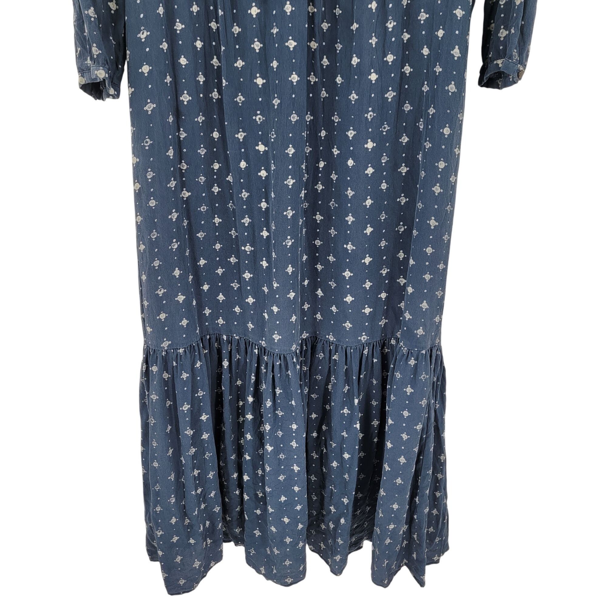 Madewell Madewell Womens Silk Medallion Dot Maxi Dress Blue Sz 4 Tier Size S / US 4 / IT 40 - 8 Thumbnail