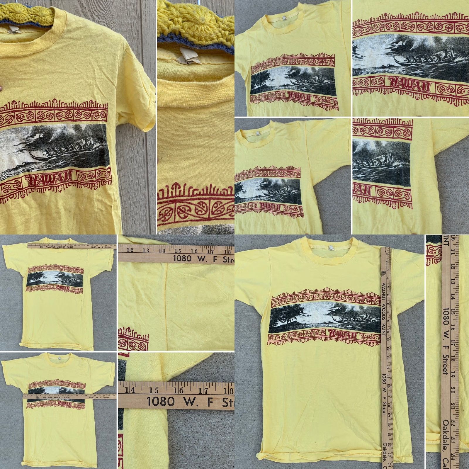 Vintage VINTAGE Hawaii T Shirt Screen Stars 80s 1980s single stitch graphic Tee M Yellow 100% Cotton USA Mens Size US M / EU 48-50 / 2 - 8 Thumbnail
