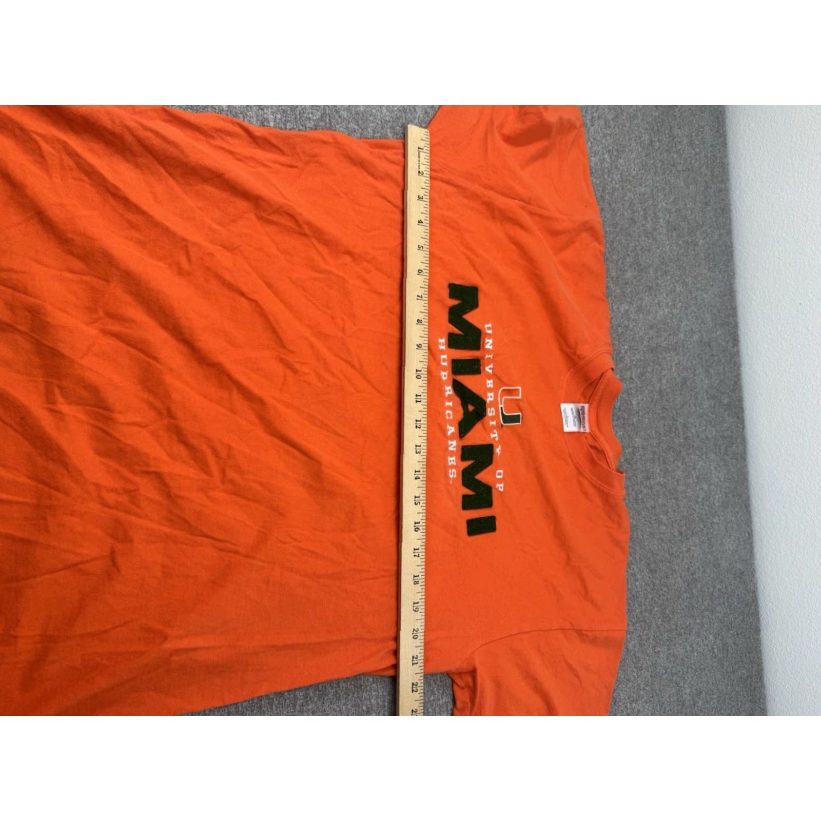 Gildan VINTAGE Gildan Shirt University Miami Hurricanes Orange Adult L Crew Neck Short Sleeve Cotton Mens Size US L / EU 52-54 / 3 - 6 Thumbnail