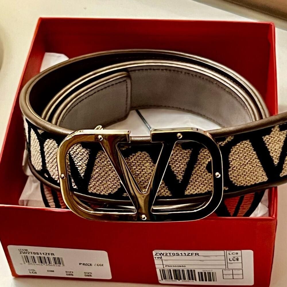 Valentino Valentino Garavani Black and Gold Belt Size ONE SIZE - 10 Thumbnail