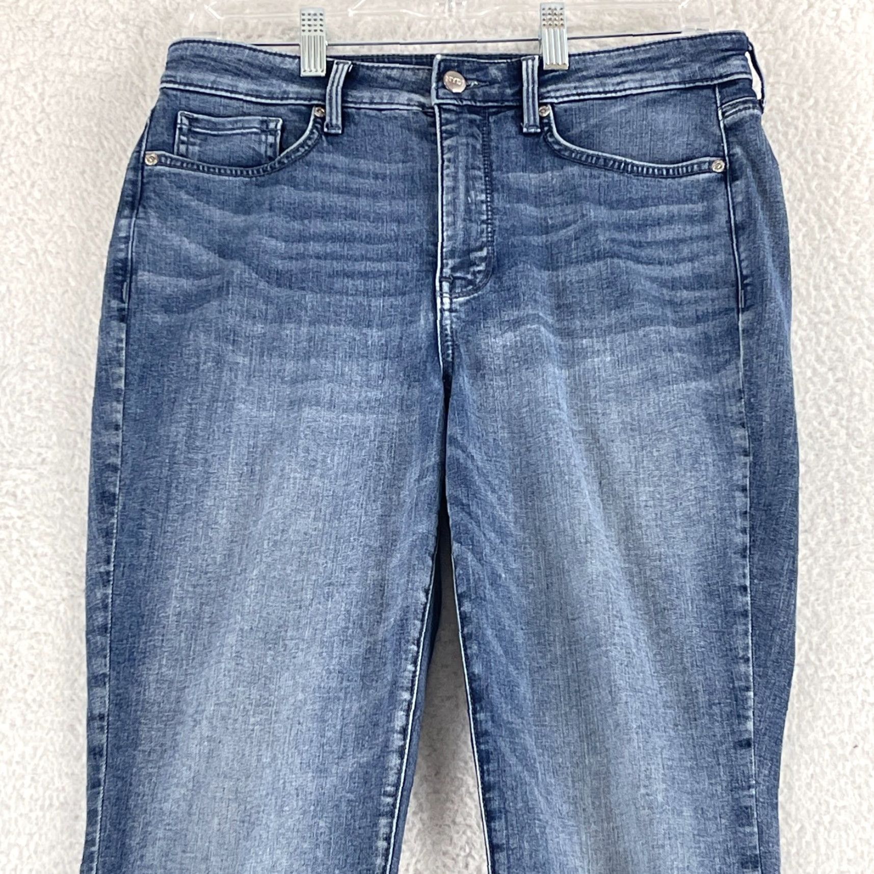 NYDJ NYDJ Slim Bootcut Jeans Womens Size 6 Blue Denim Mid-Rise Casual Regular 5-Pocket Stretch Size 28" / US 6 / IT 42 - 2 Thumbnail